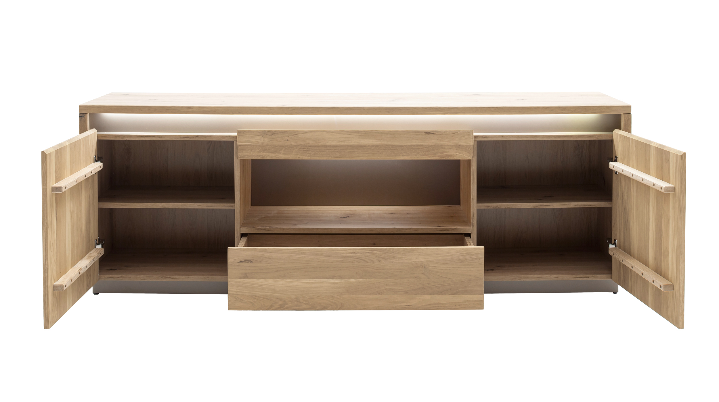 TV - Lowboard Kristalleiche massiv geölt 187 cm - TV-Board - LARVIK