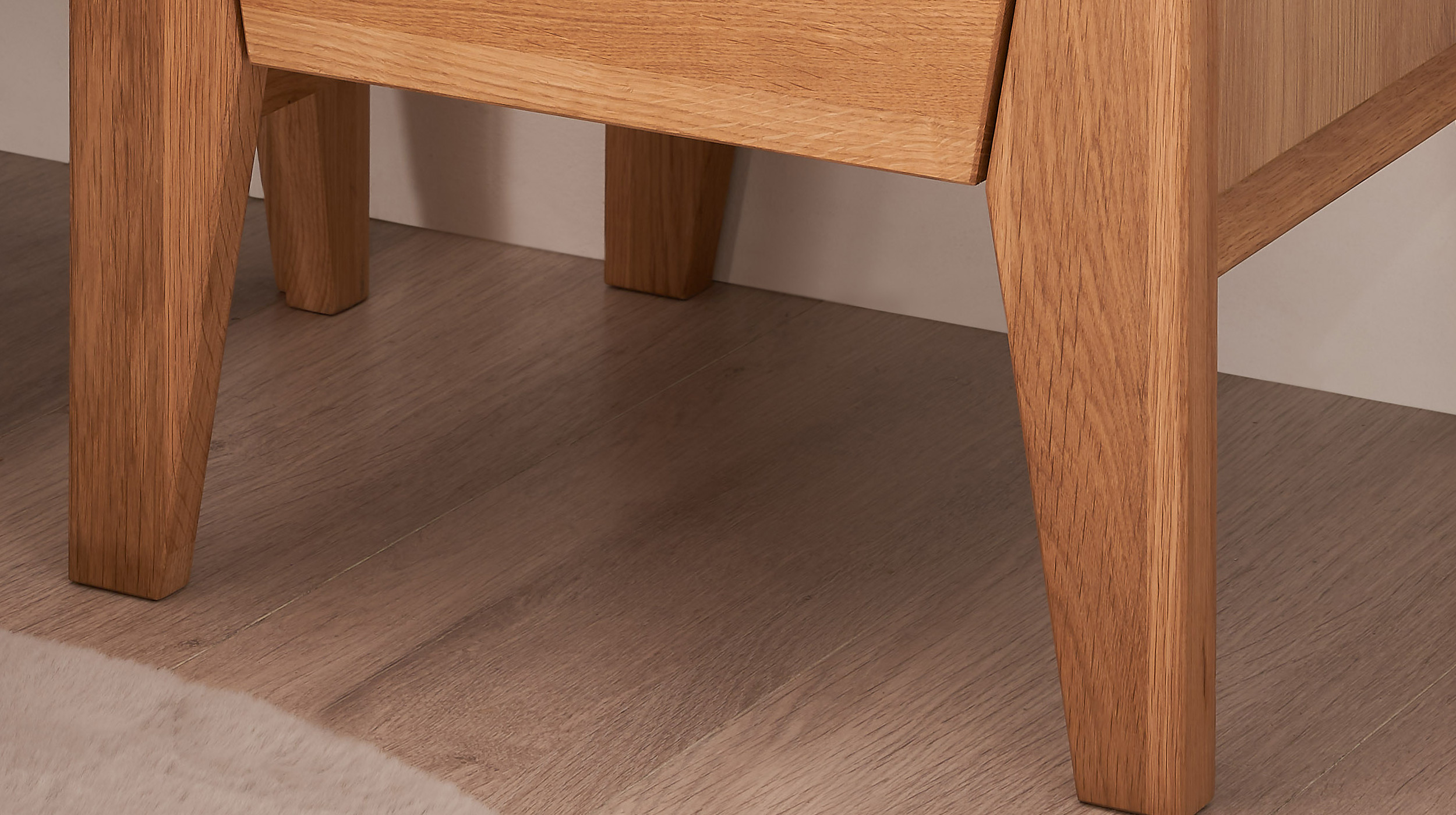 Nachttisch Wildeiche geölt teilmassiv 45 x 42 cm - VEGARD