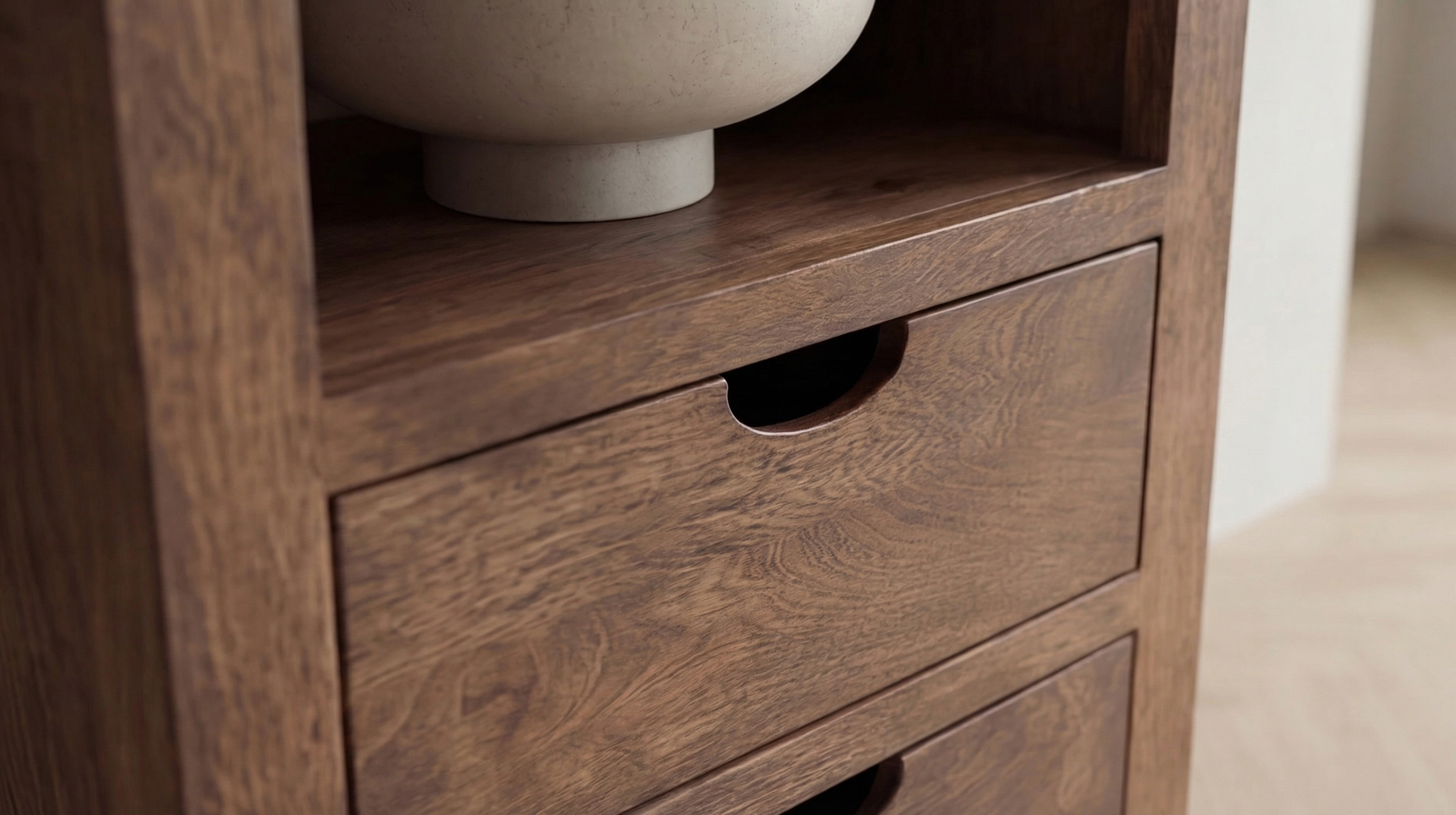 Kommode 55 cm Mango massiv gebeizt - montiert - MANGALA