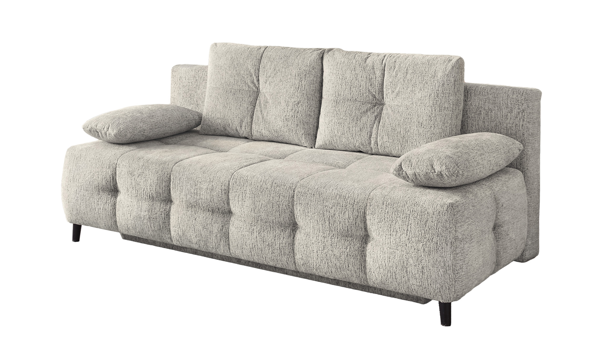 Schlafsofa grau mit Bettkasten Federkern 207 cm - PHIL 