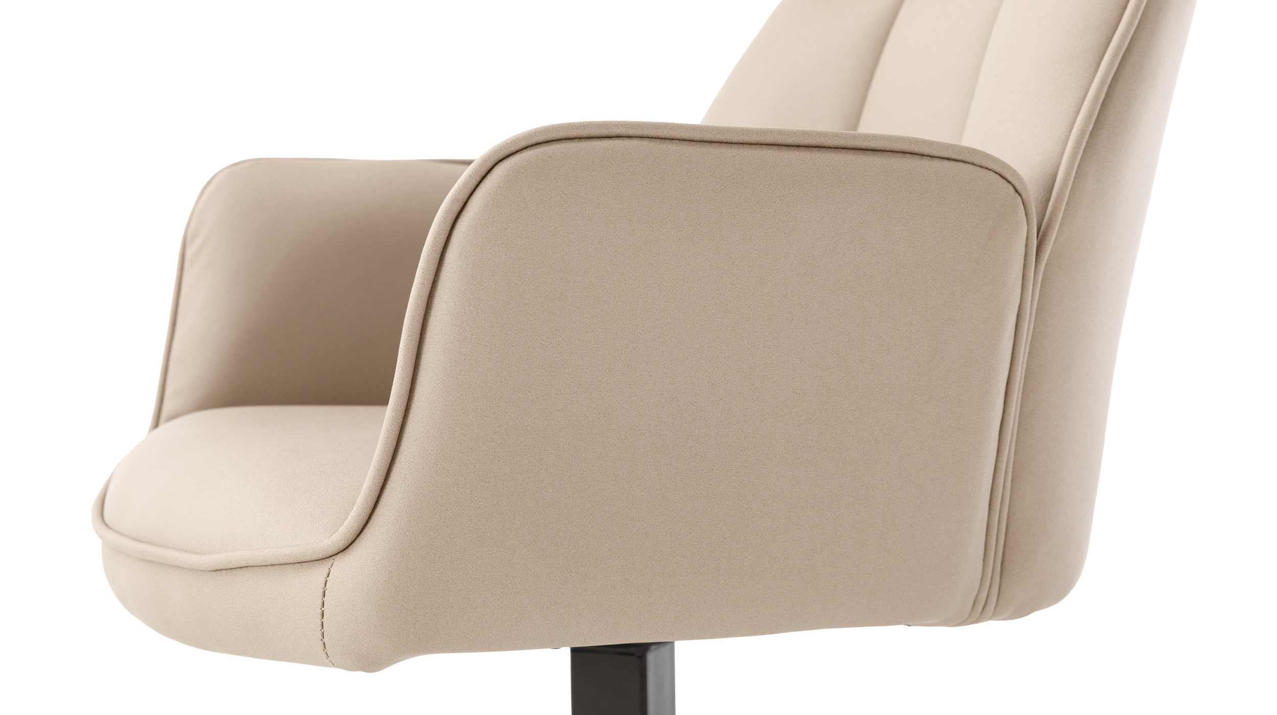 Armlehnstuhl braun Drehstuhl Microfaser - RAFAELA