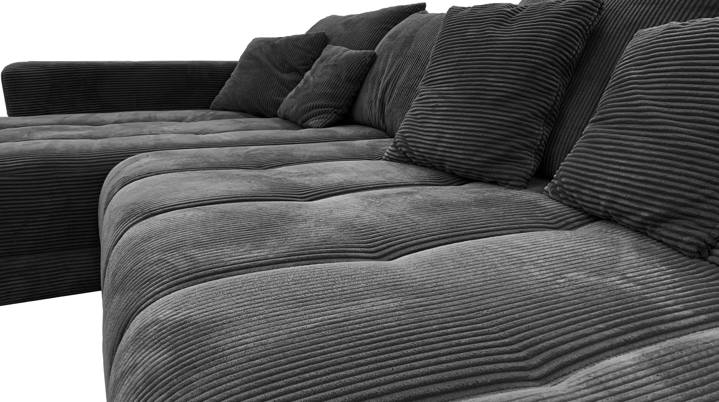 Ecksofa Cord grau 300 x 215 cm - OT links - ARTEMIS