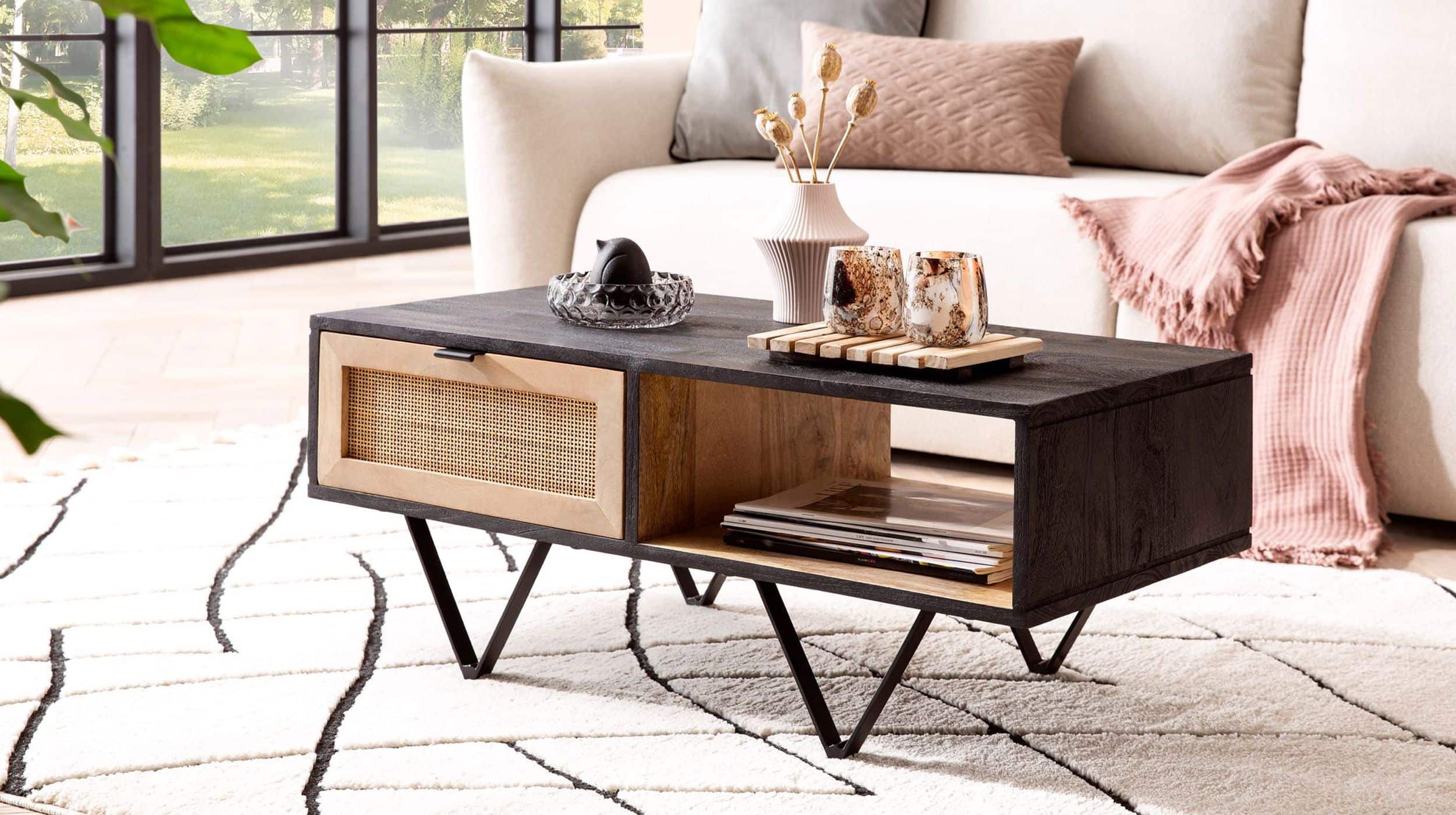 Couchtisch mit Schublade Mango 90 x 45 cm - MAGNOR 
