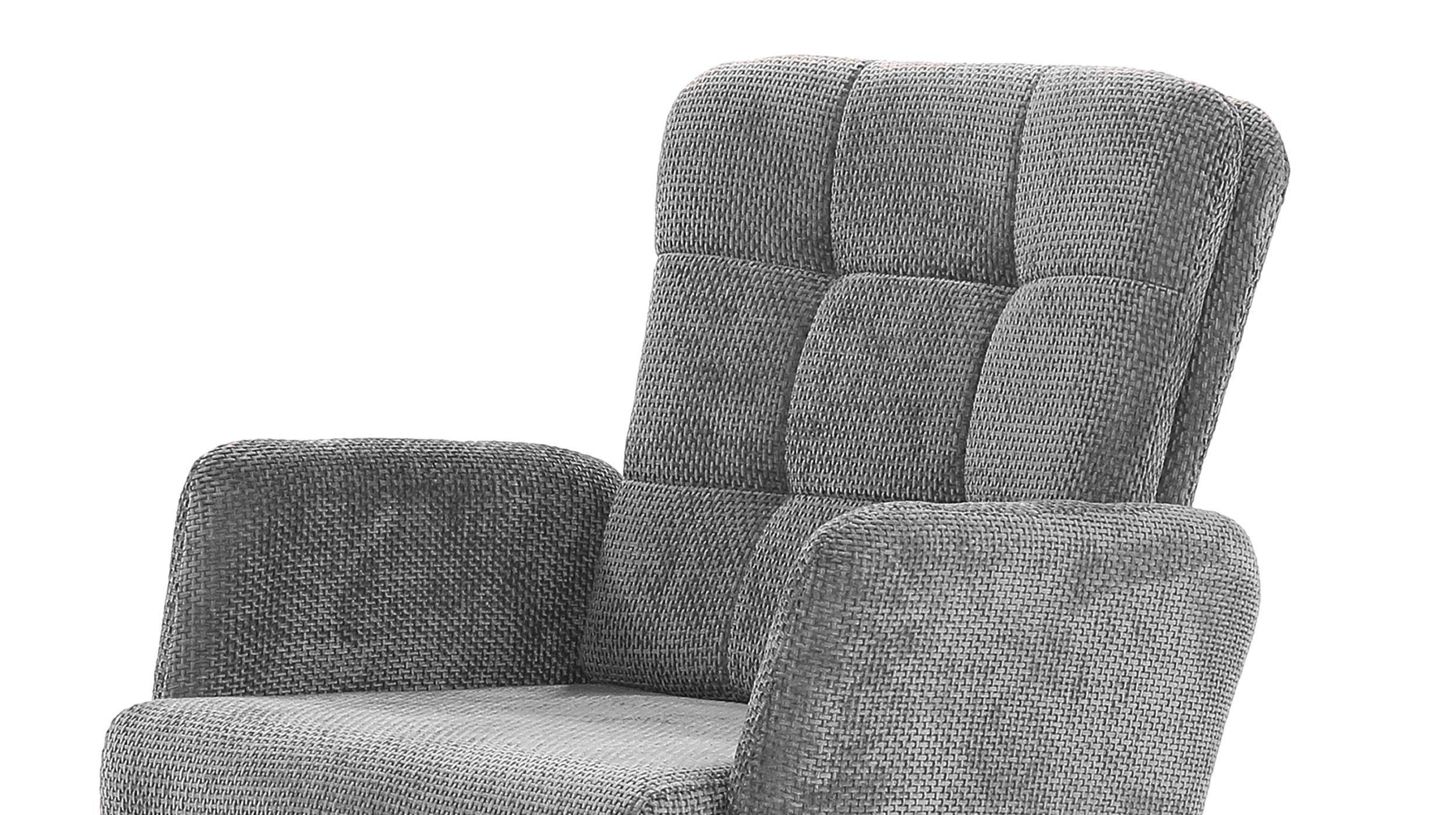 Armlehnstuhl grau Drehstuhl Taschenfederkern Chenille - HEDIA