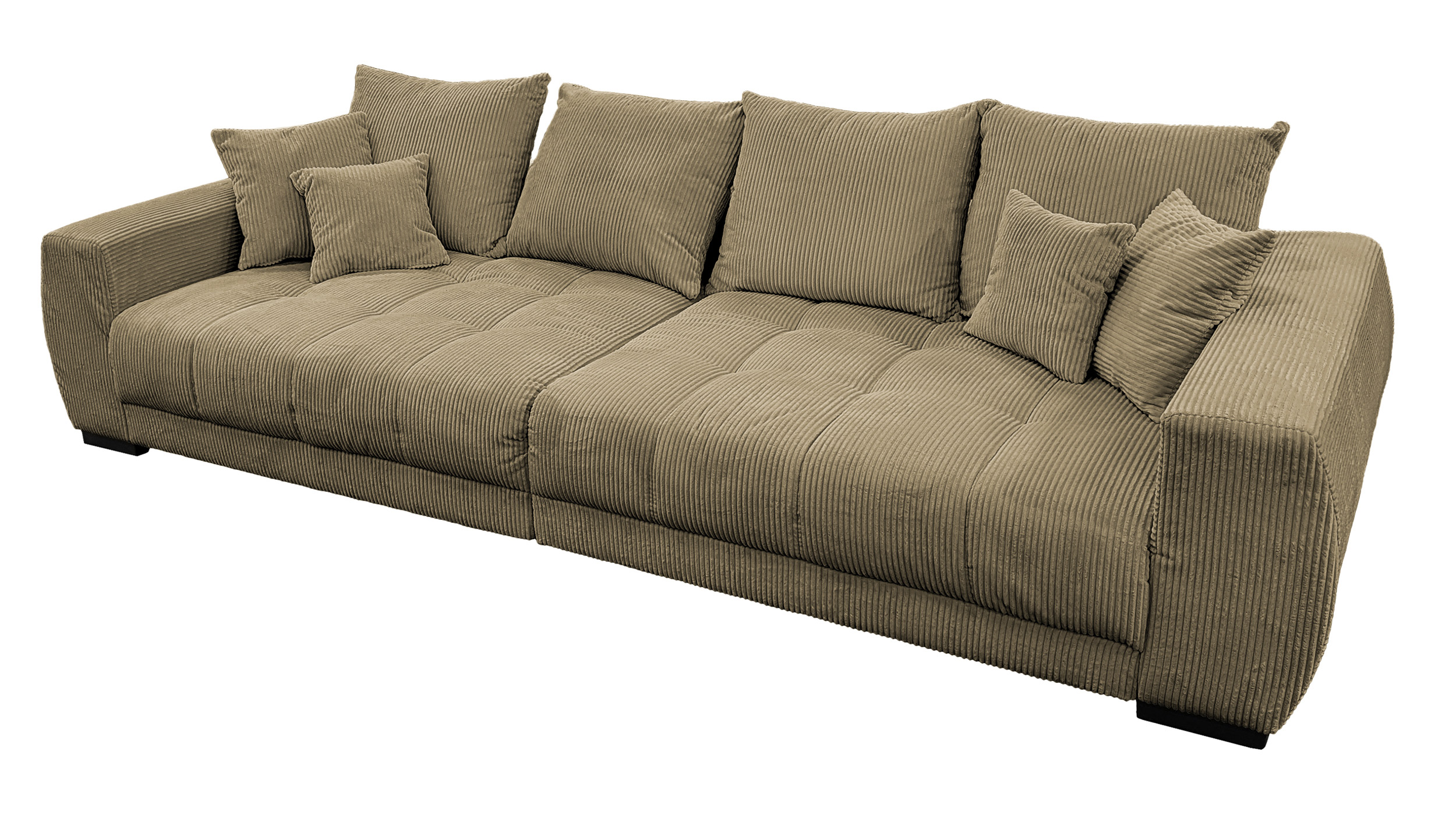 Big Sofa Cord grün mit Nosagunterfederung 300 cm - ARTEMIS