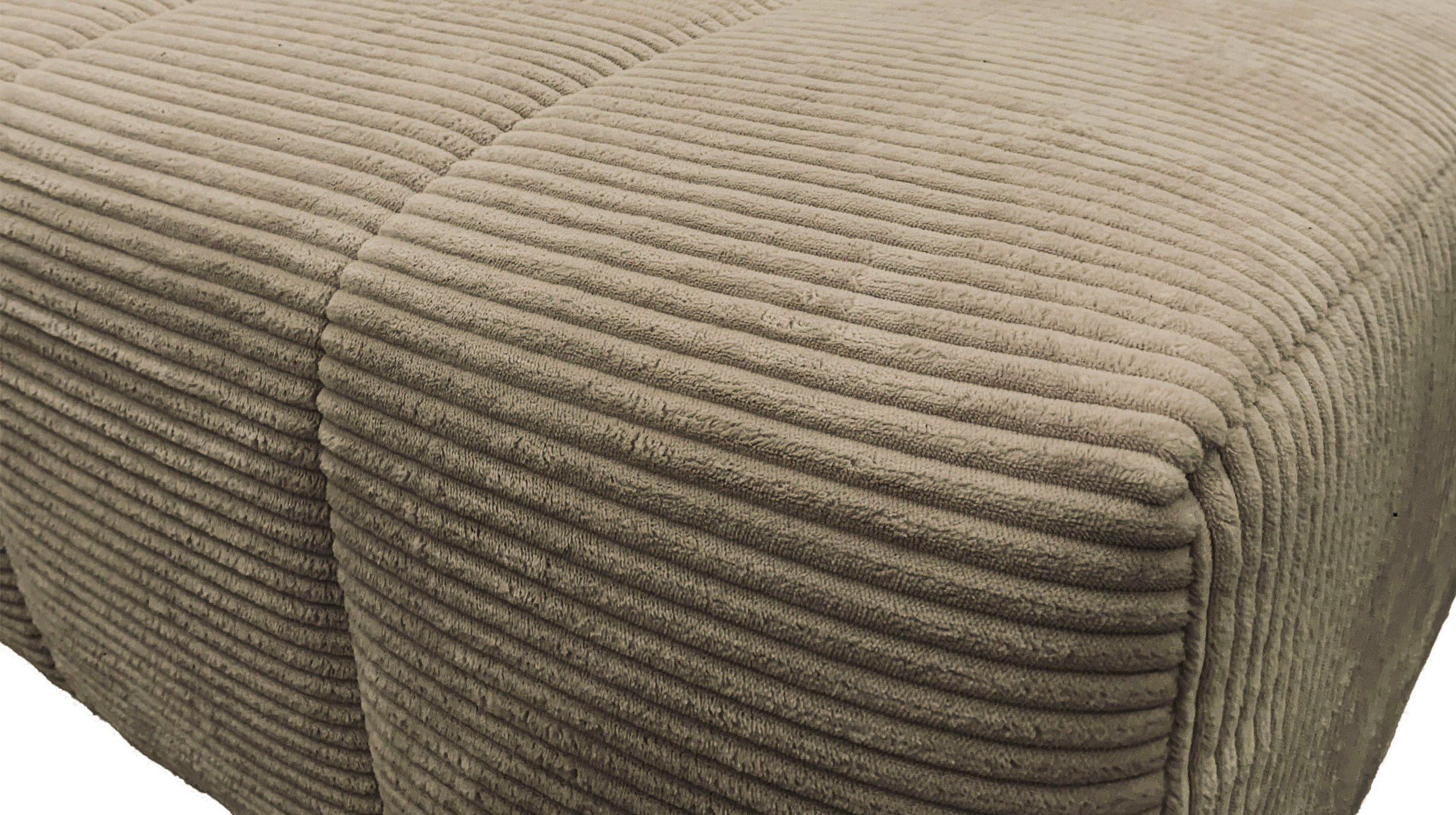 Ecksofa Cord grün ausziehbar - Sitztiefenverstellung 256 cm - OT rechts - SIMPLE