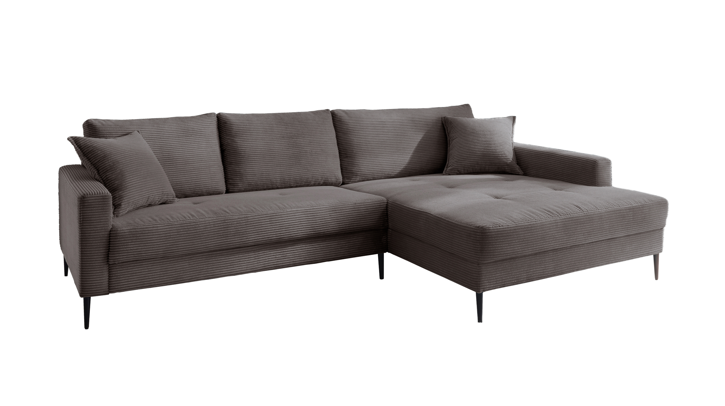 Ecksofa Cord grau 276 x 173 cm - OT rechts - SUMMER