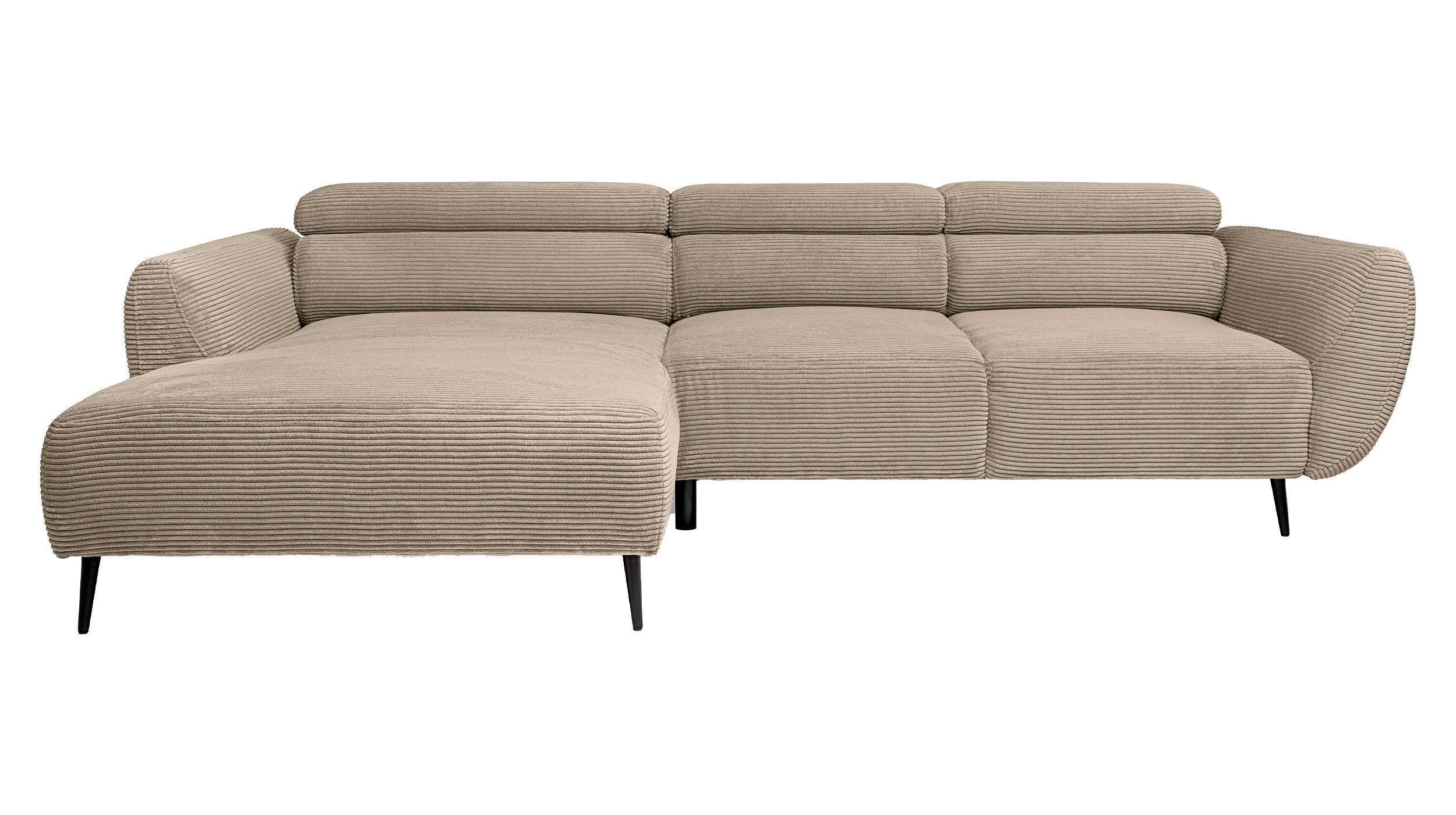 Ecksofa beige elektrisch ausfahrbar 277 cm - ALISSON