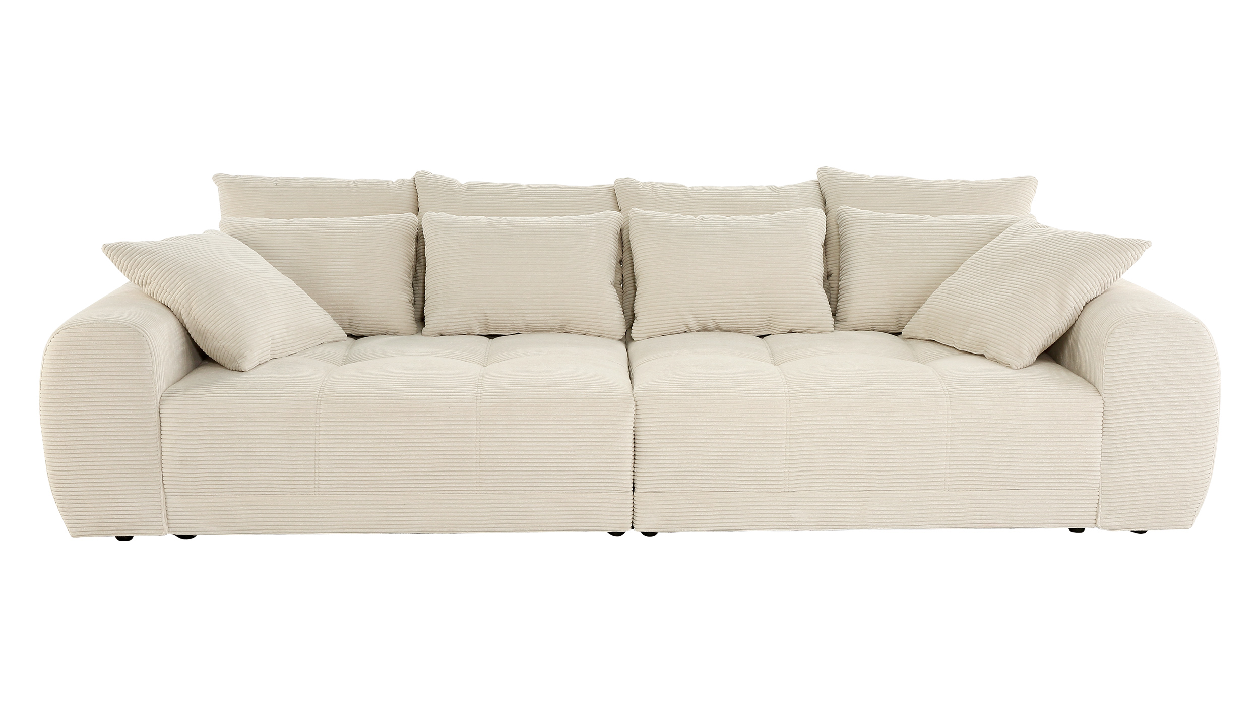 Big Sofa beige Cord 308 cm Federkernpolsterung - JANNI
