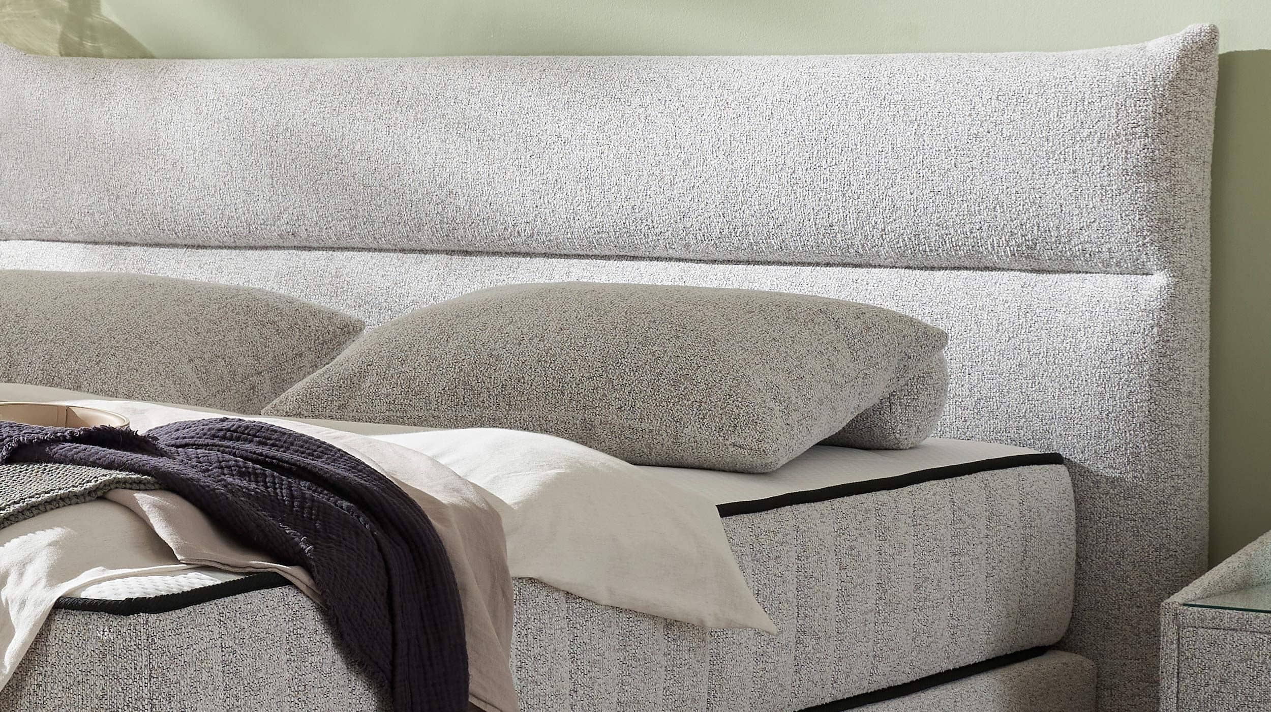 Boxspringbett 180 x 200 cm grau Webstoff - VLIELAND