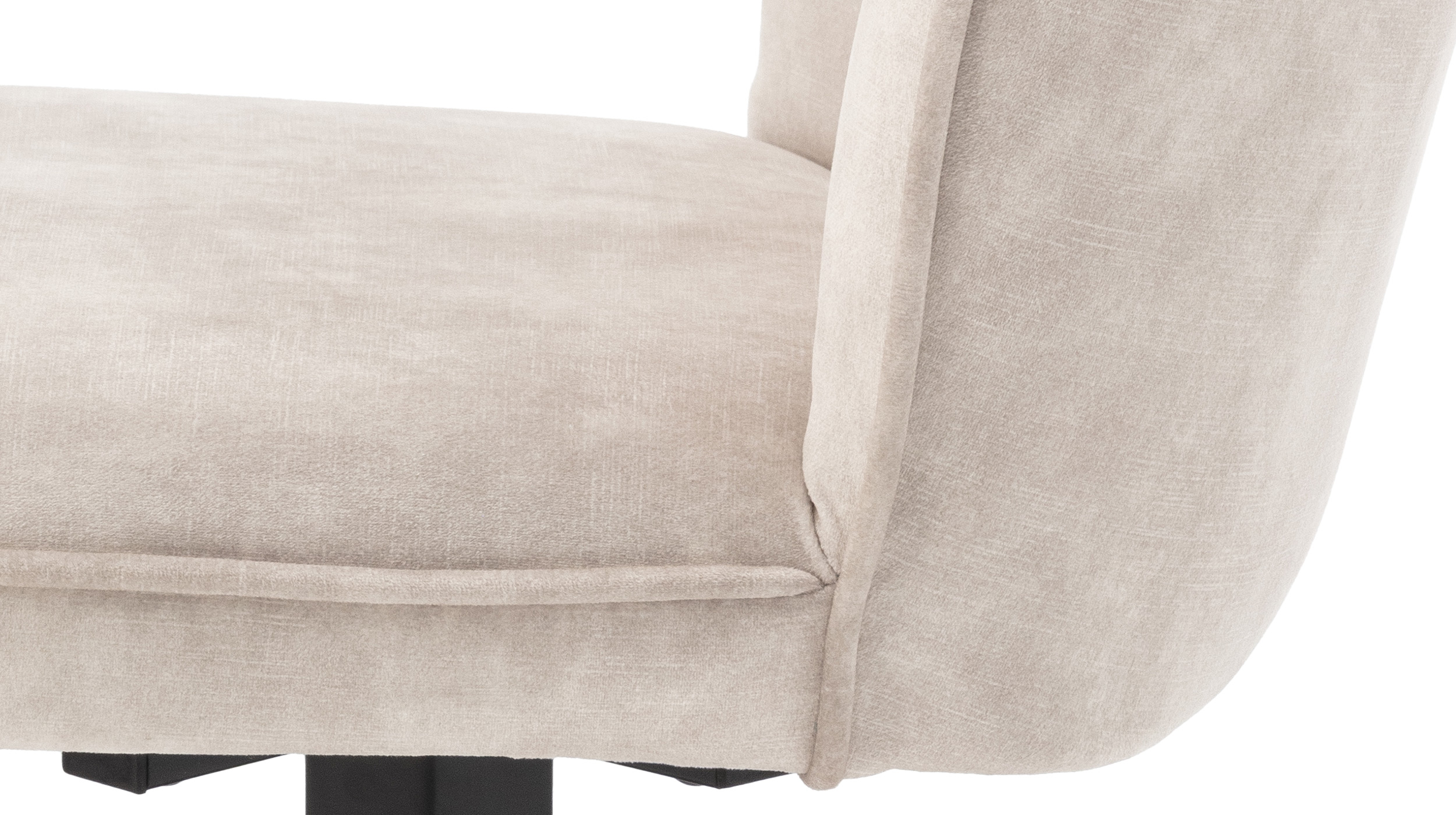 Polsterstuhl creme Metallgestell Velours Optik drehbar - OTTAWA