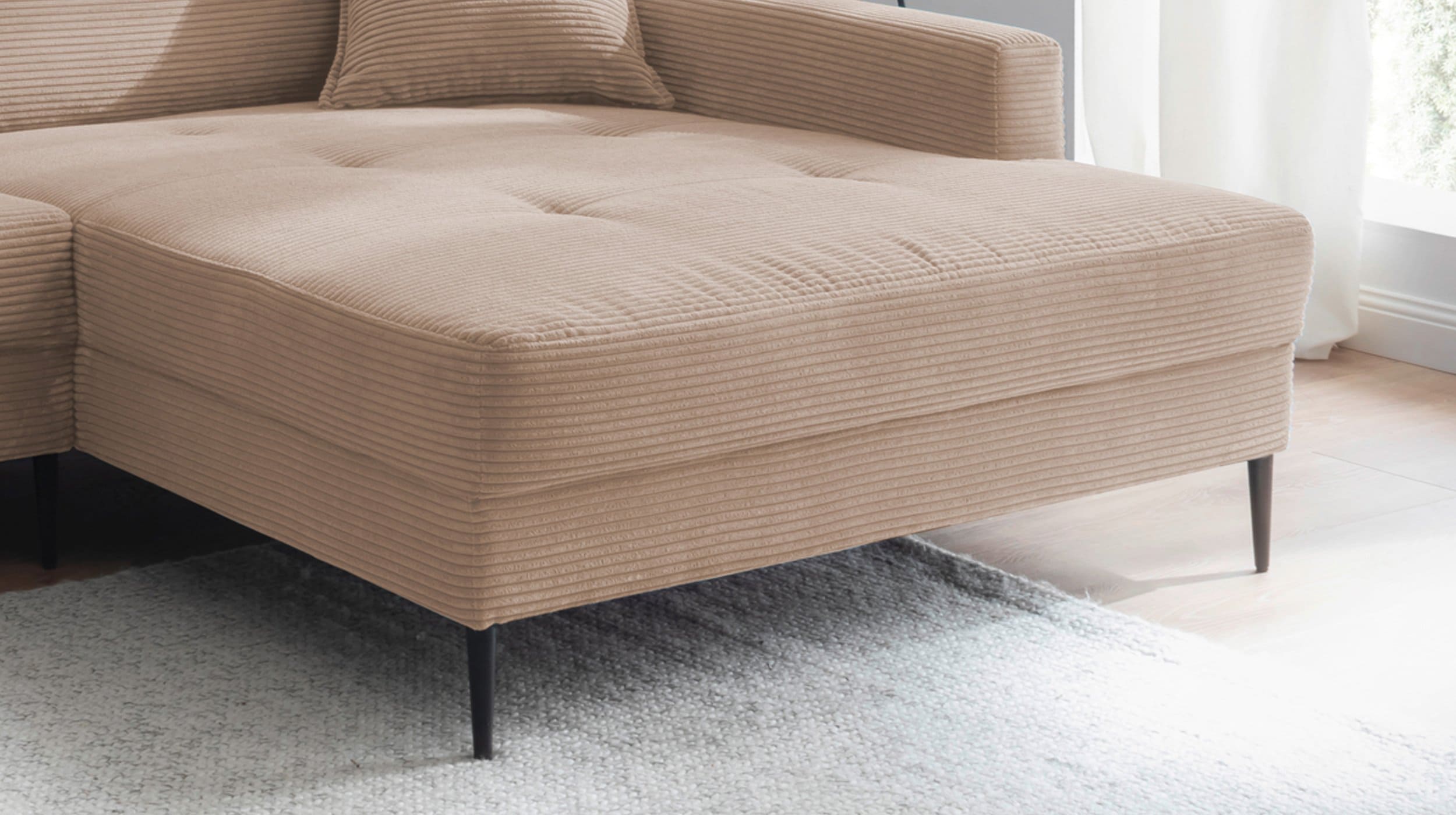 Ecksofa Cordbezug caramel 276 x 173 cm - SUMMER