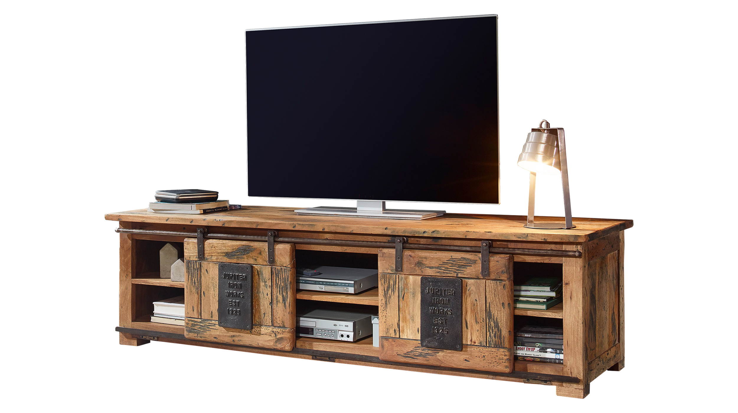 TV - Lowboard Mango massiv 180 cm - montiert - EMANUEL