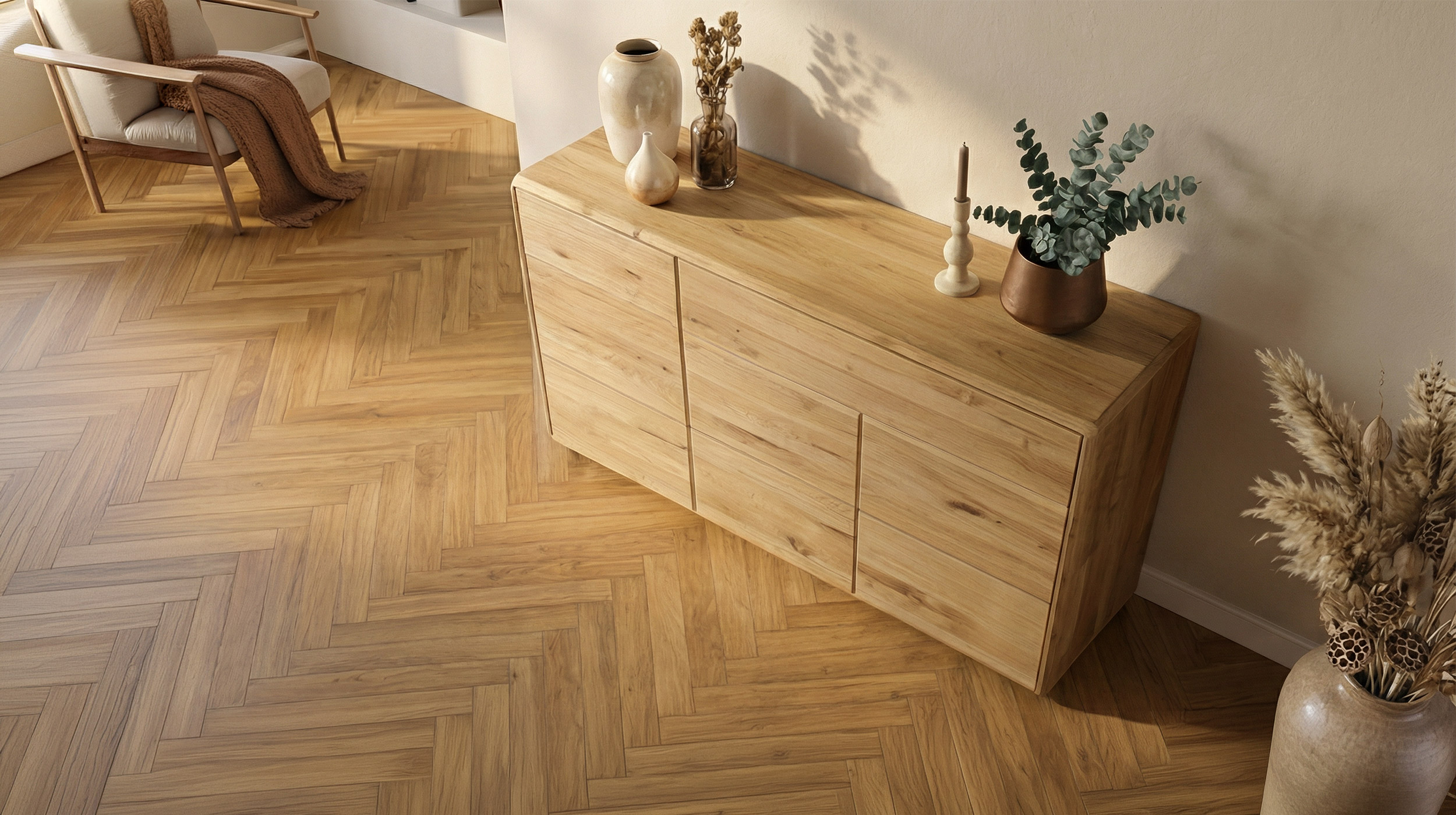 Kommode mit 2 Schubladen Wildeiche massiv geölt 149 cm - SKOV