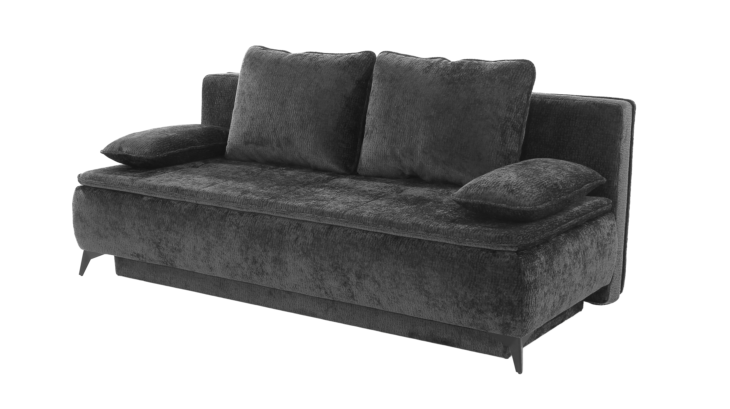 Schlafsofa grau mit Bettkasten 204 cm - Dauerschläfer - LIVENTO 