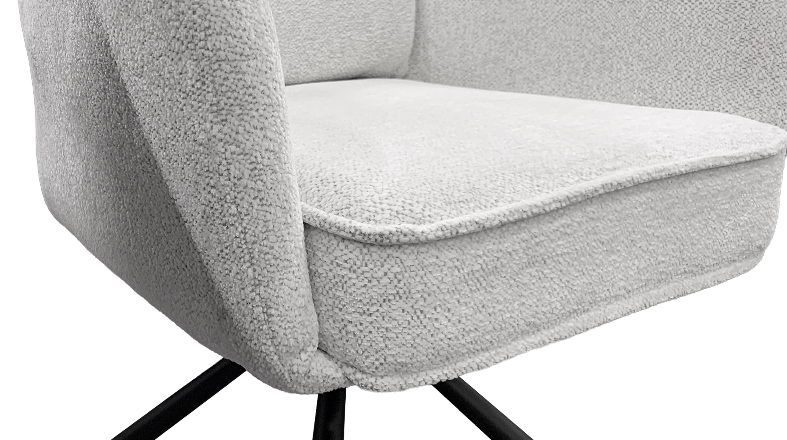 Armlehnstuhl creme Drehstuhl Taschenfederkern - JÖRDIS