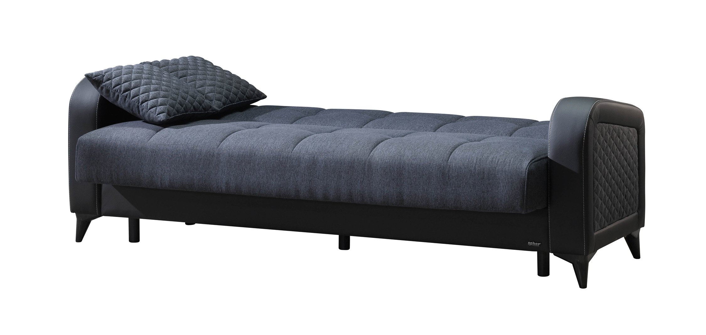 Einzelsofa anthrazit Schlaffunktion ausziehbar 3-Sitzer 220 cm - RIZA