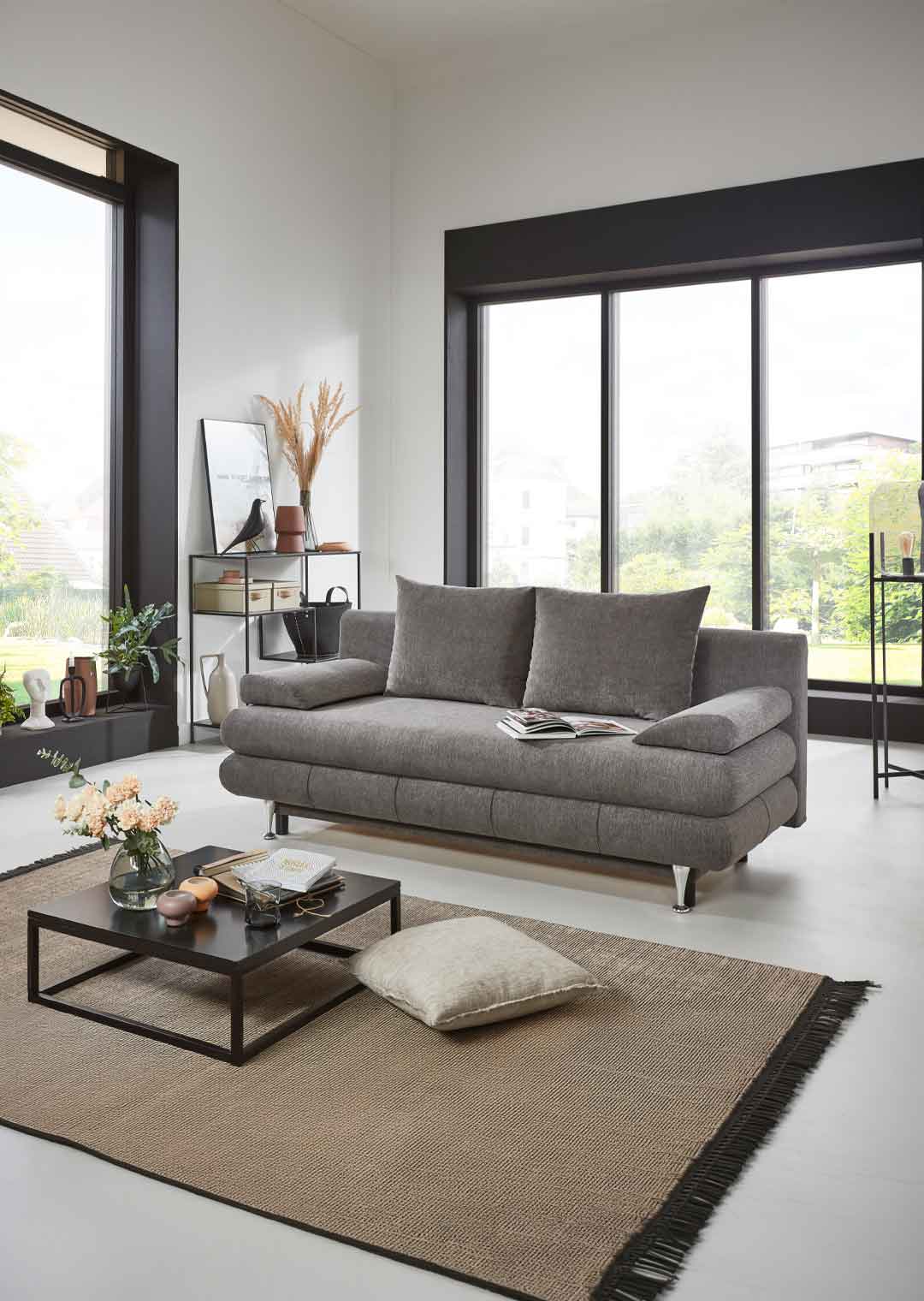 Schlafsofa BENFELD taupe 196 cm inkl. Bettkasten