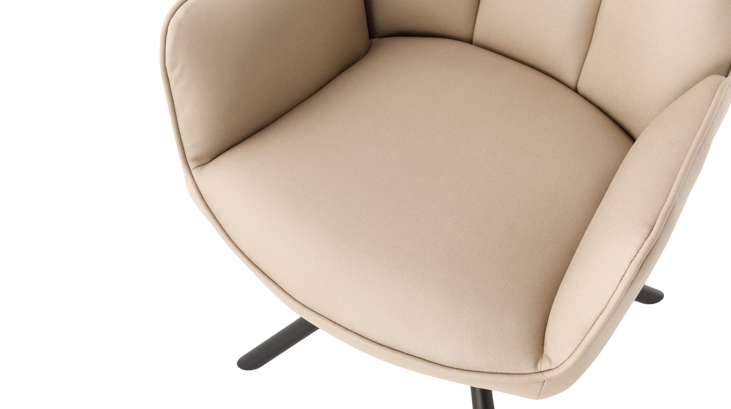 Armlehnstuhl braun Drehstuhl Microfaser - RAFAELA