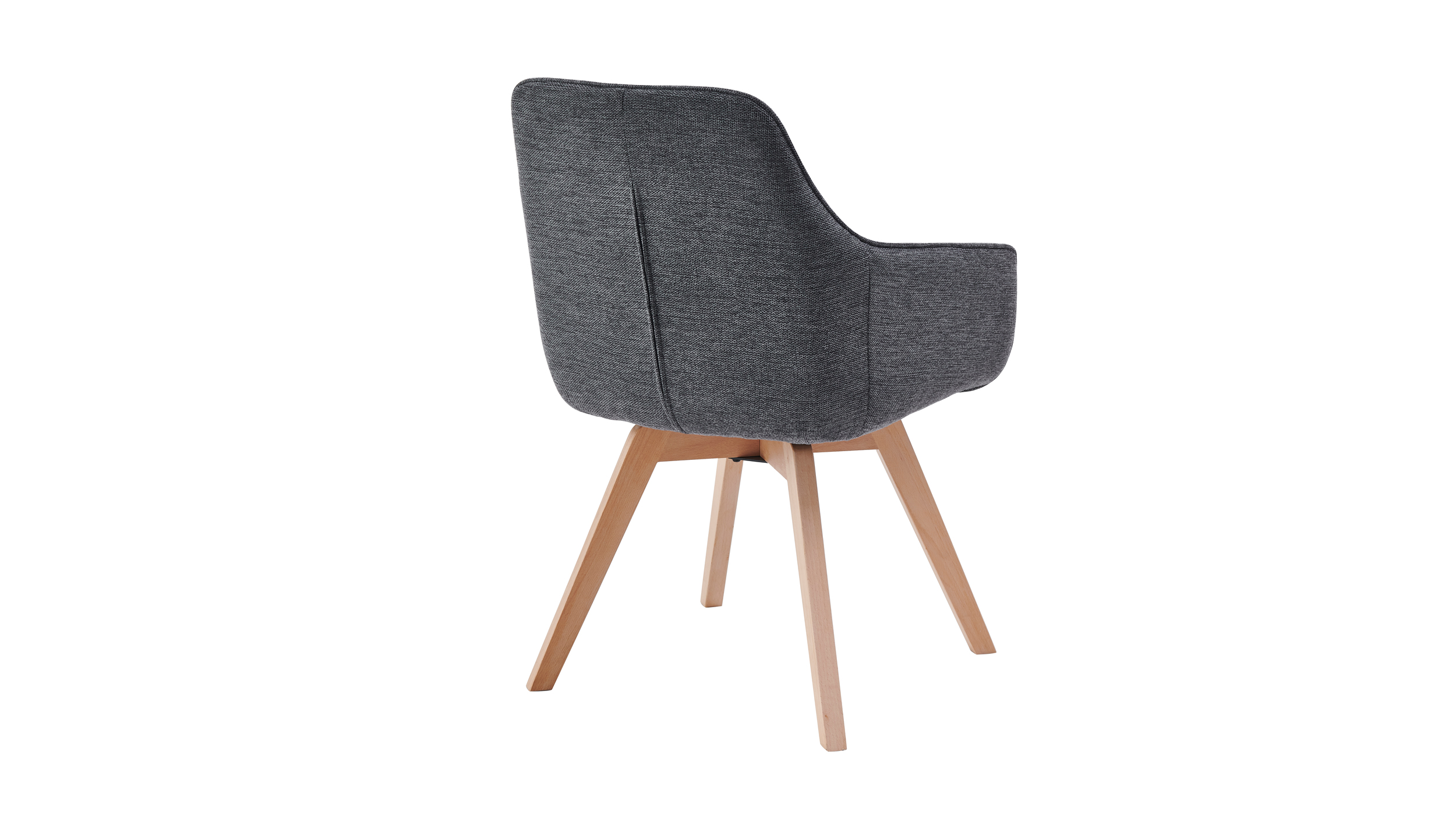 Polsterstuhl Armlehnstuhl anthrazit Webstoff - Buche massiv - LIPARI