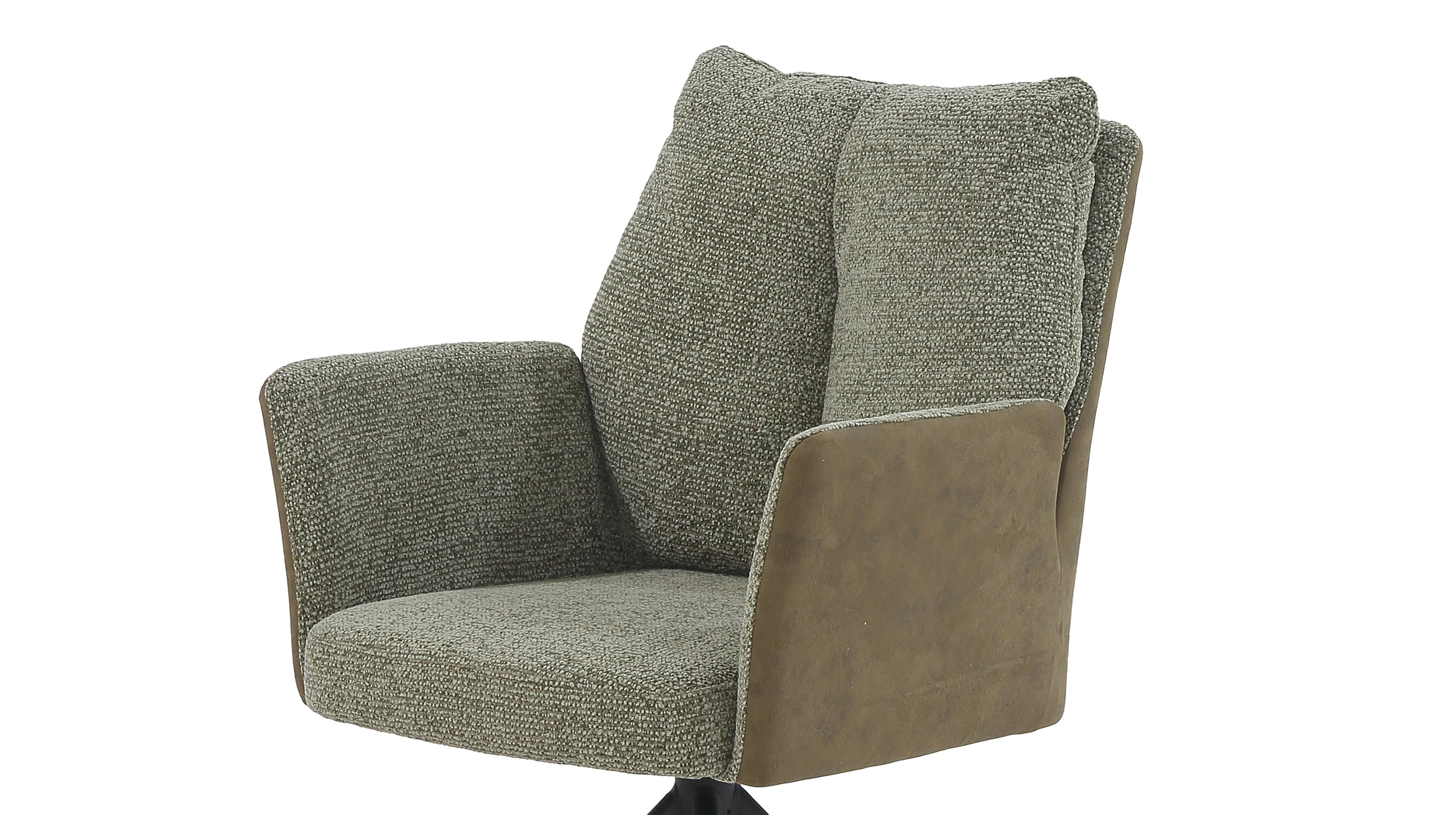 Armlehnstuhl grün Webstoff Microfaser Taschenfederkern - SHELBY