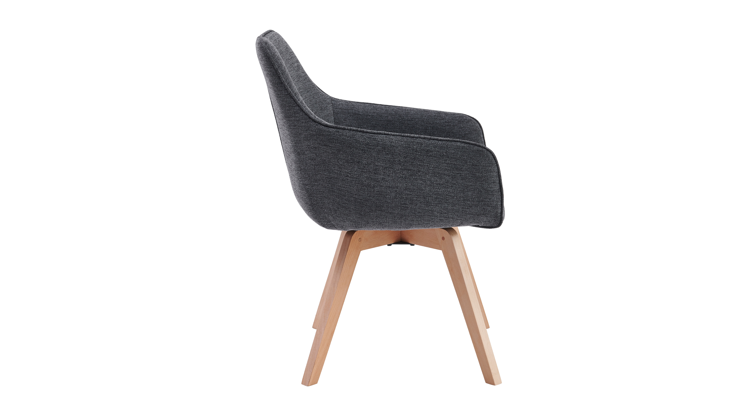 Polsterstuhl Armlehnstuhl anthrazit Webstoff - Buche massiv - LIPARI