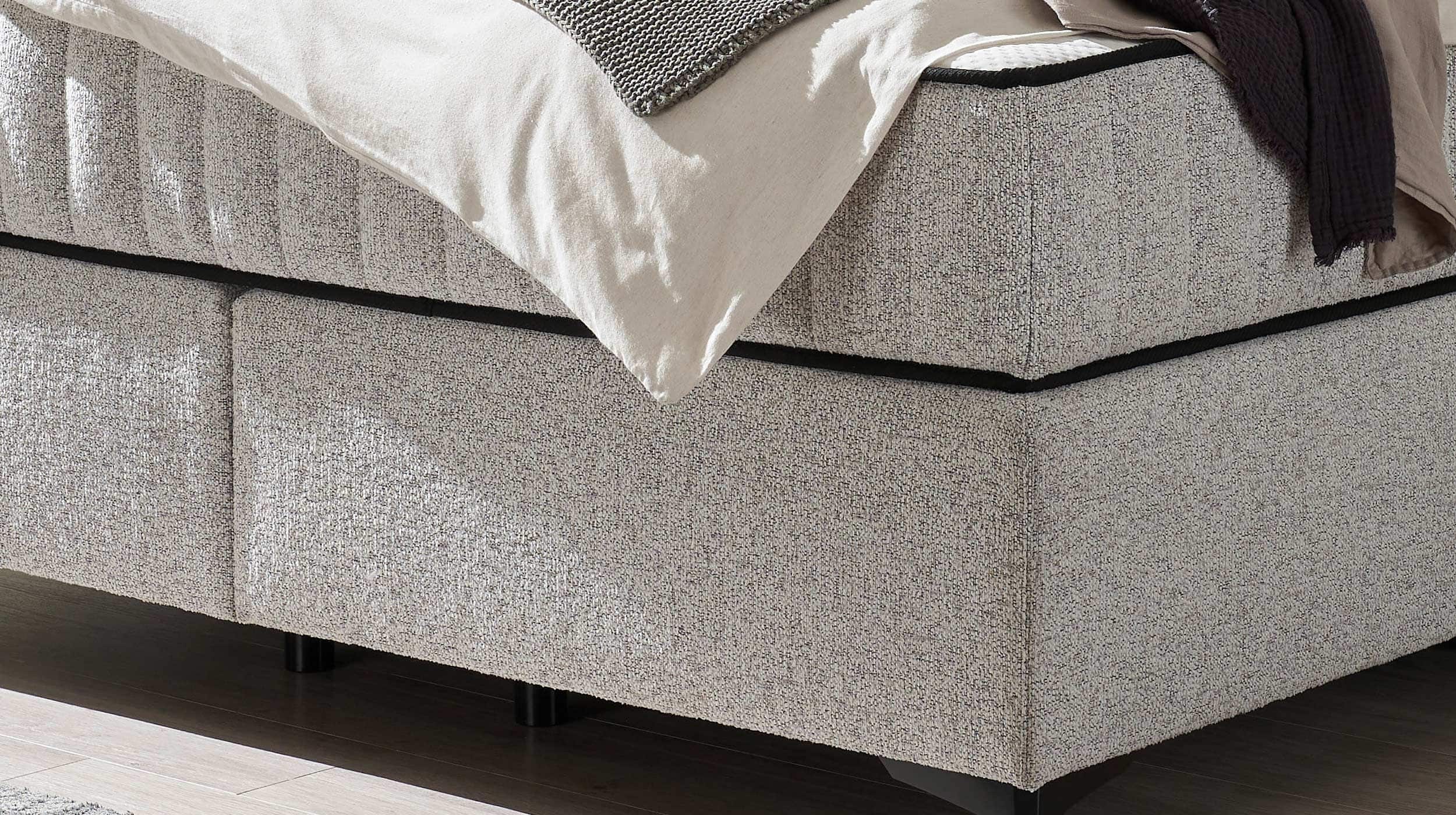 Boxspringbett 180 x 200 cm grau Webstoff - VLIELAND