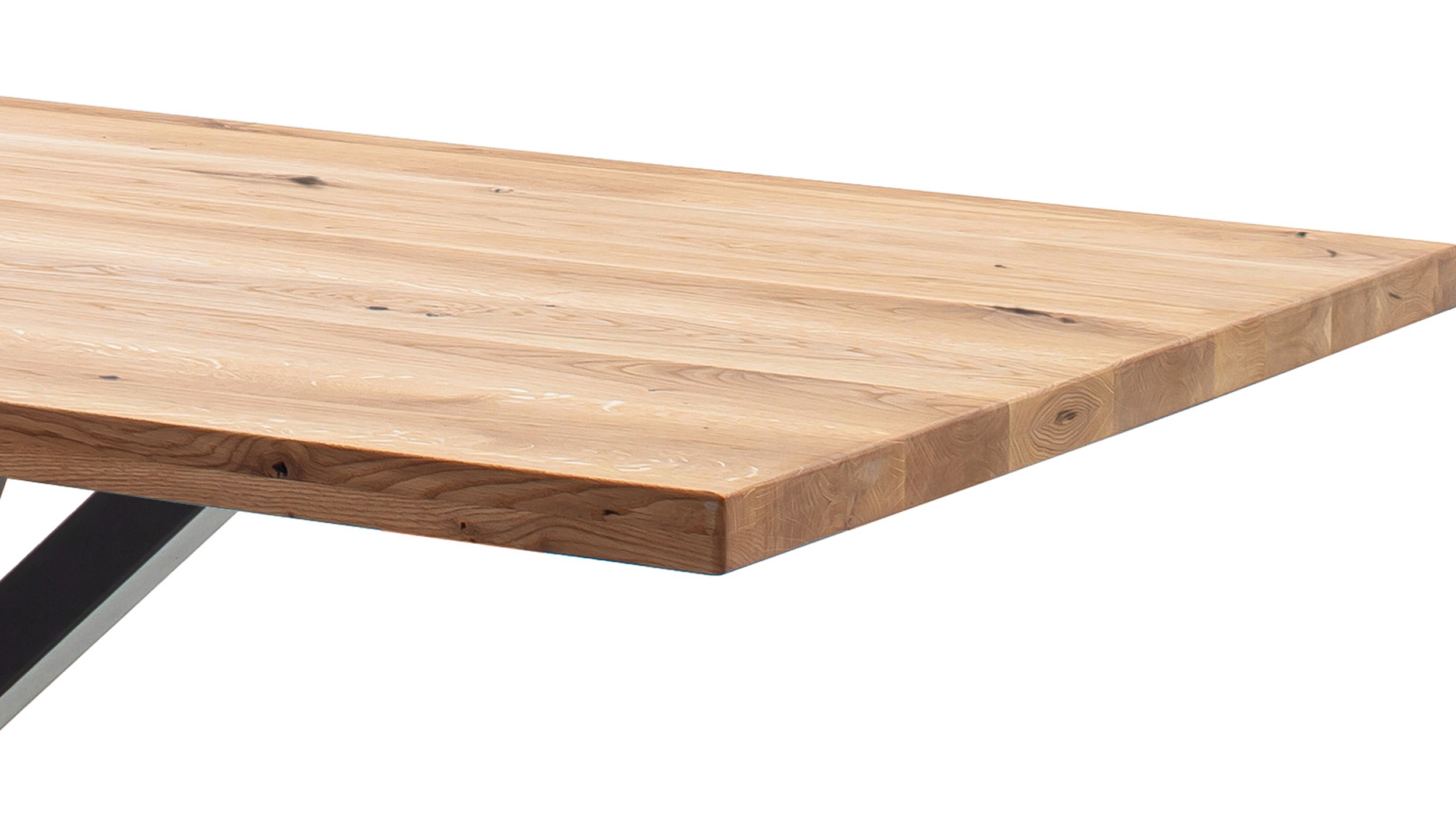 Esstisch Massivholztisch 160 cm massiv Wildeiche geölt - DEBA