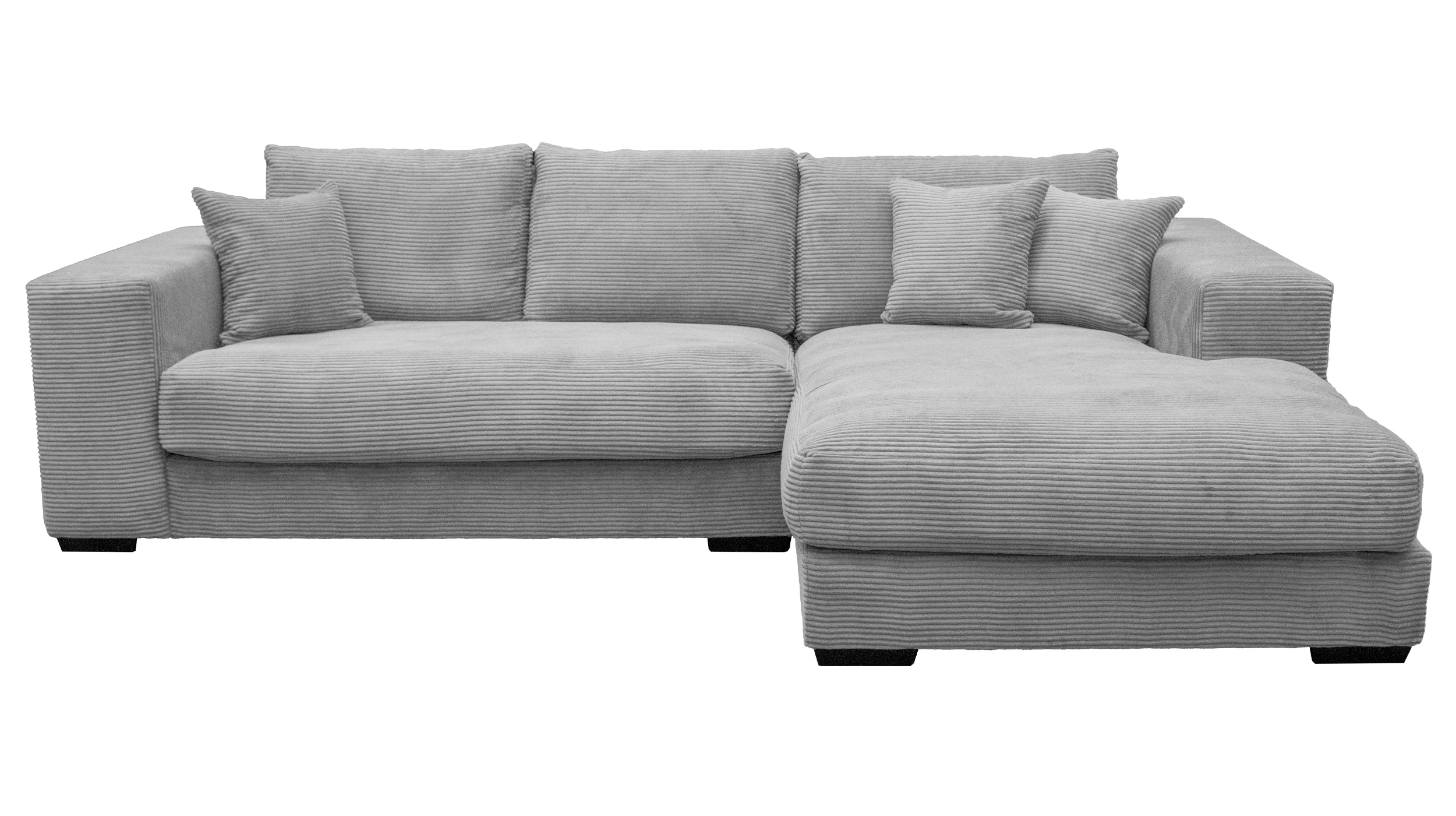 Ecksofa Cord grau 286 x 184 cm - EDEN