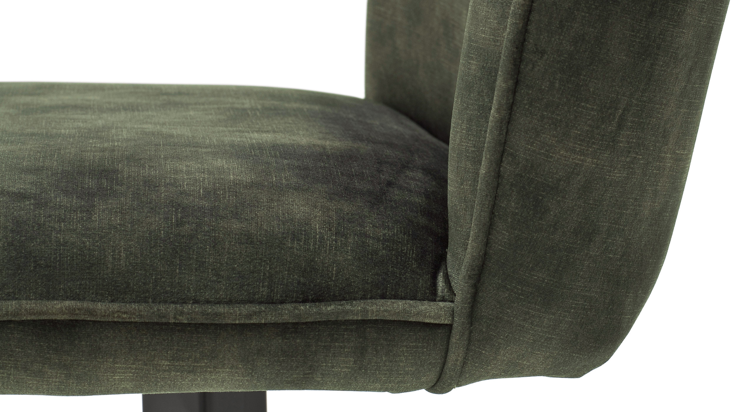 Polsterstuhl olive Metallgestell Velours Optik drehbar - OTTAWA