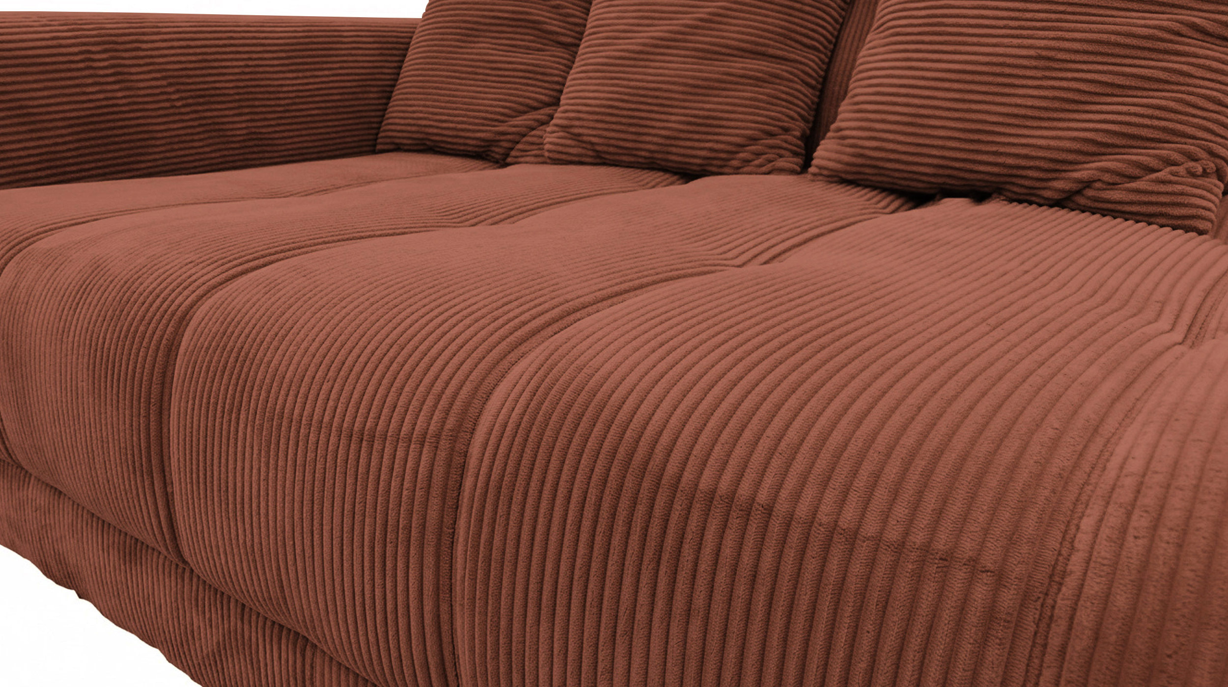 Ecksofa Cord rost elektrisch ausfahrbar 300 cm - OT rechts - ARTEMIS