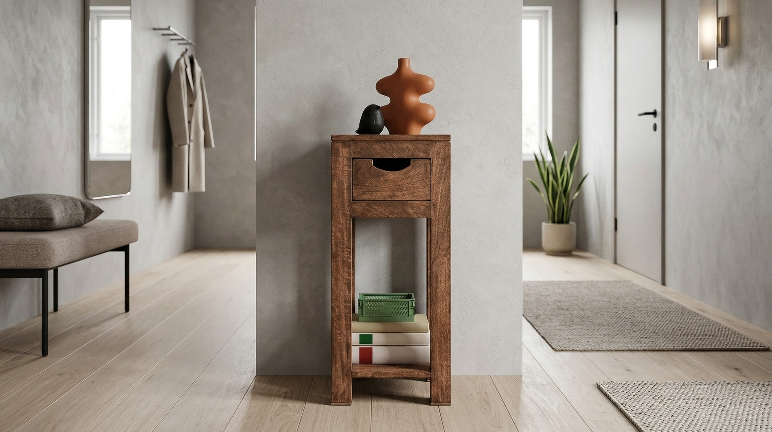 Beistelltisch Mango - montiert - massiv gebeizt - MANGALA