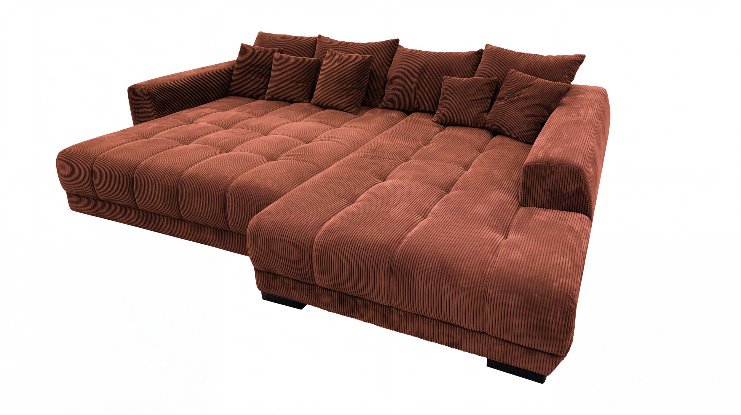 Ecksofa Cord rost elektrisch ausfahrbar 300 cm - OT rechts - ARTEMIS