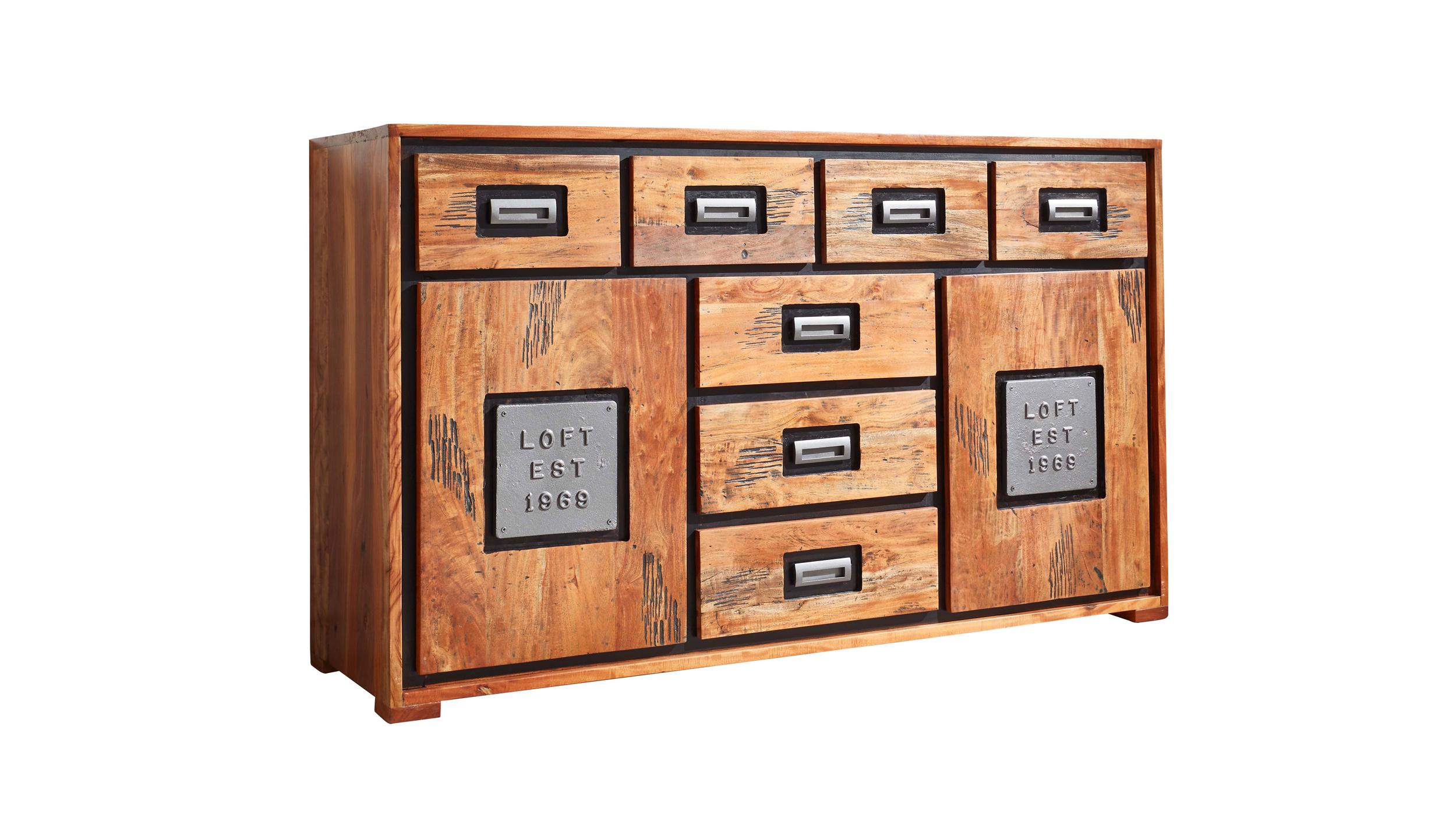 Sideboard Akazie Altholz massiv montiert - 150 cm - NARVIK