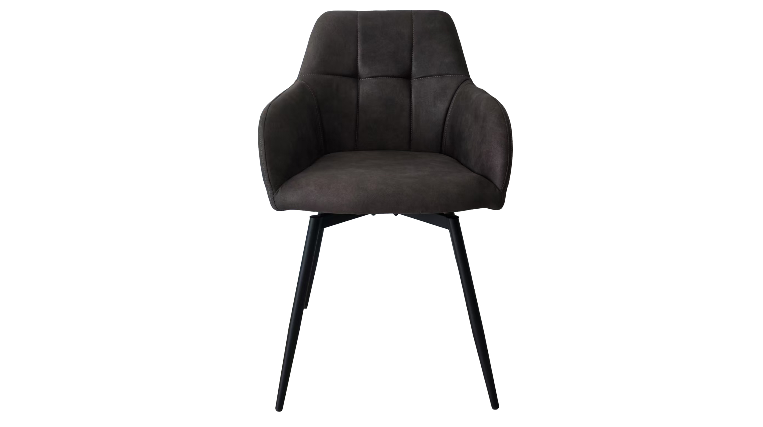 Armlehnstuhl braun Microfaser - Drehstuhl - AIDEN