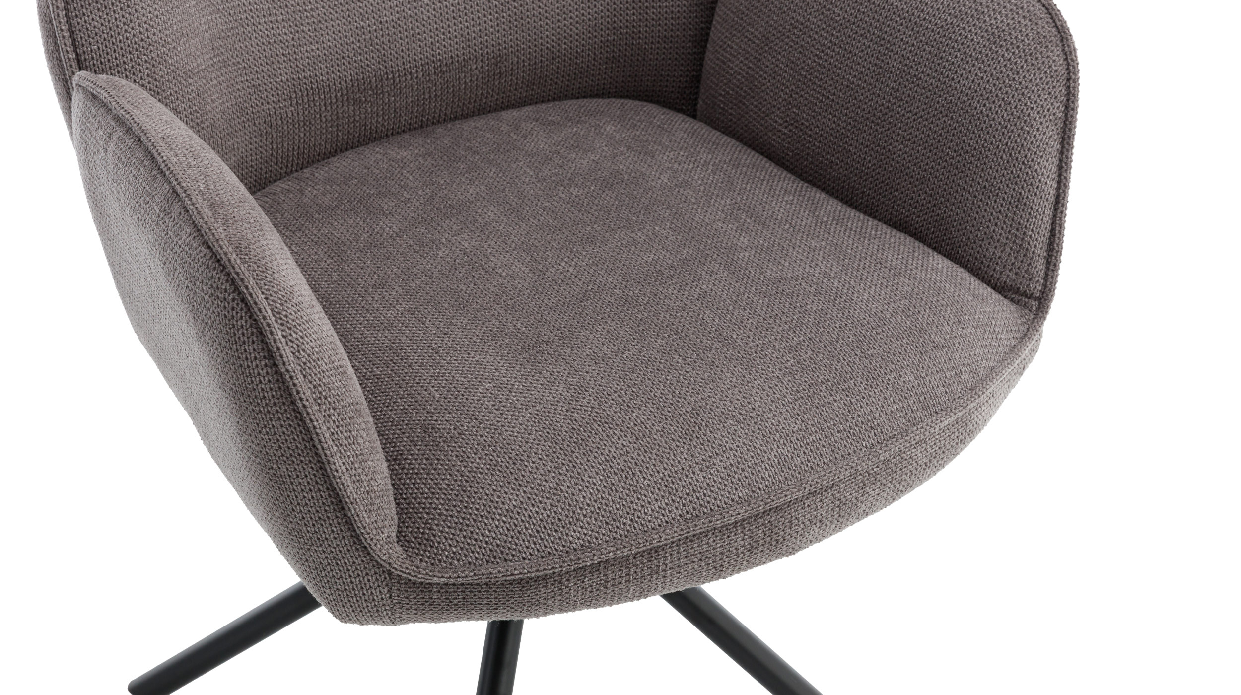 Armlehnstuhl grau Drehstuhl Chenille Optik - MALITA