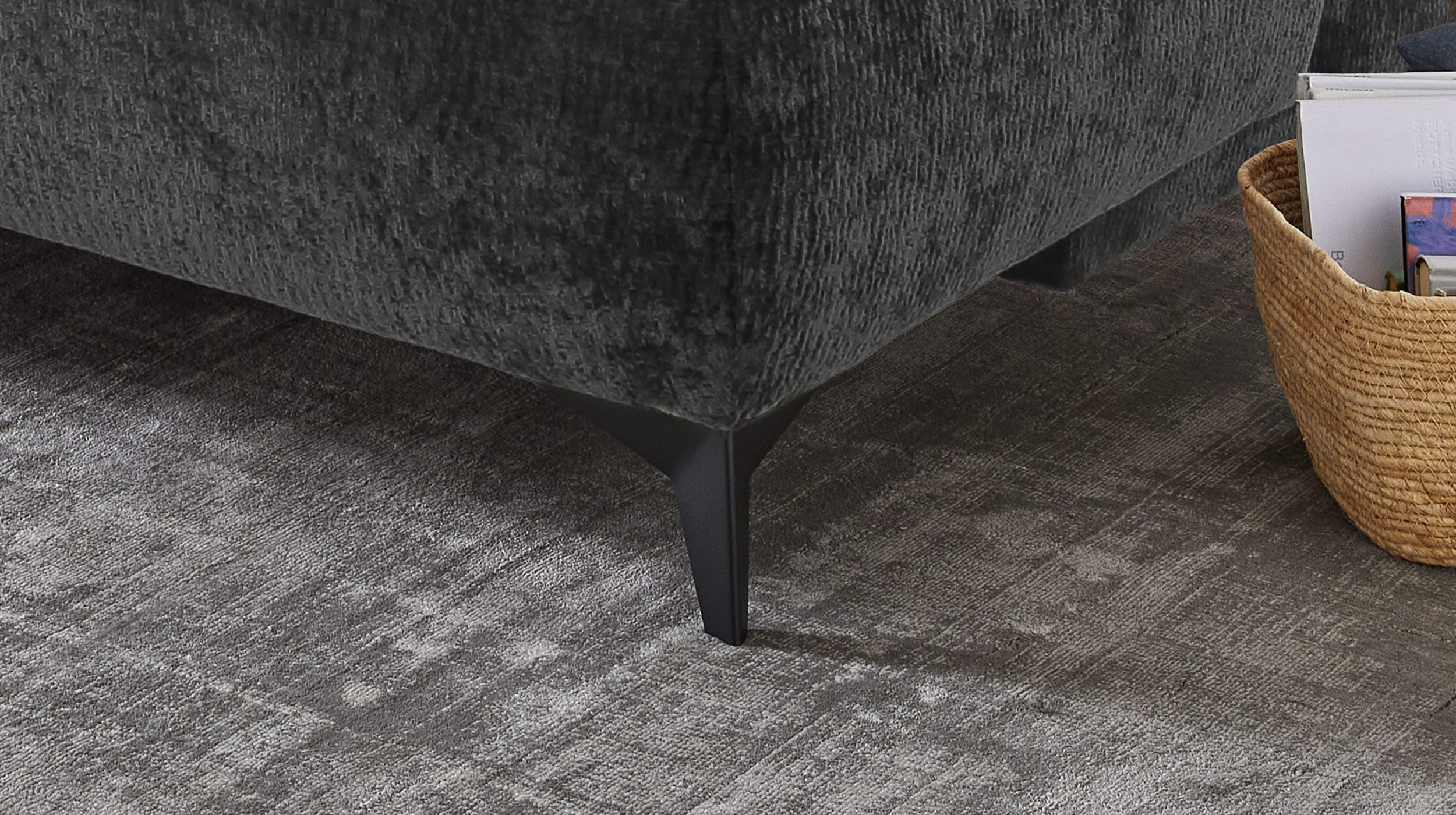 Schlafsofa grau mit Bettkasten 204 cm - Dauerschläfer - LIVENTO 