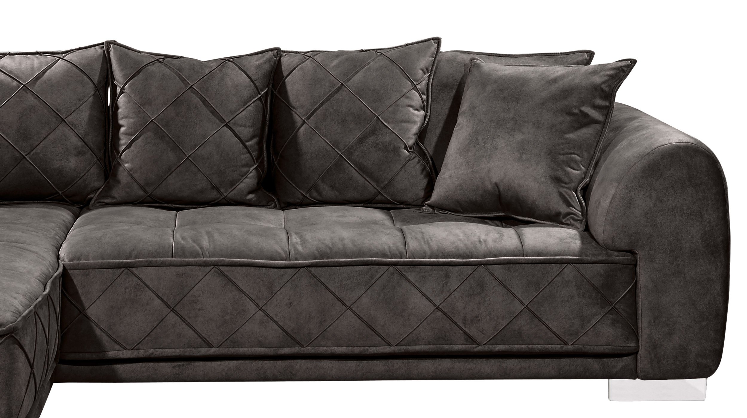 Ecksofa espresso 319 x 194 cm mit Kissen - SENTINA