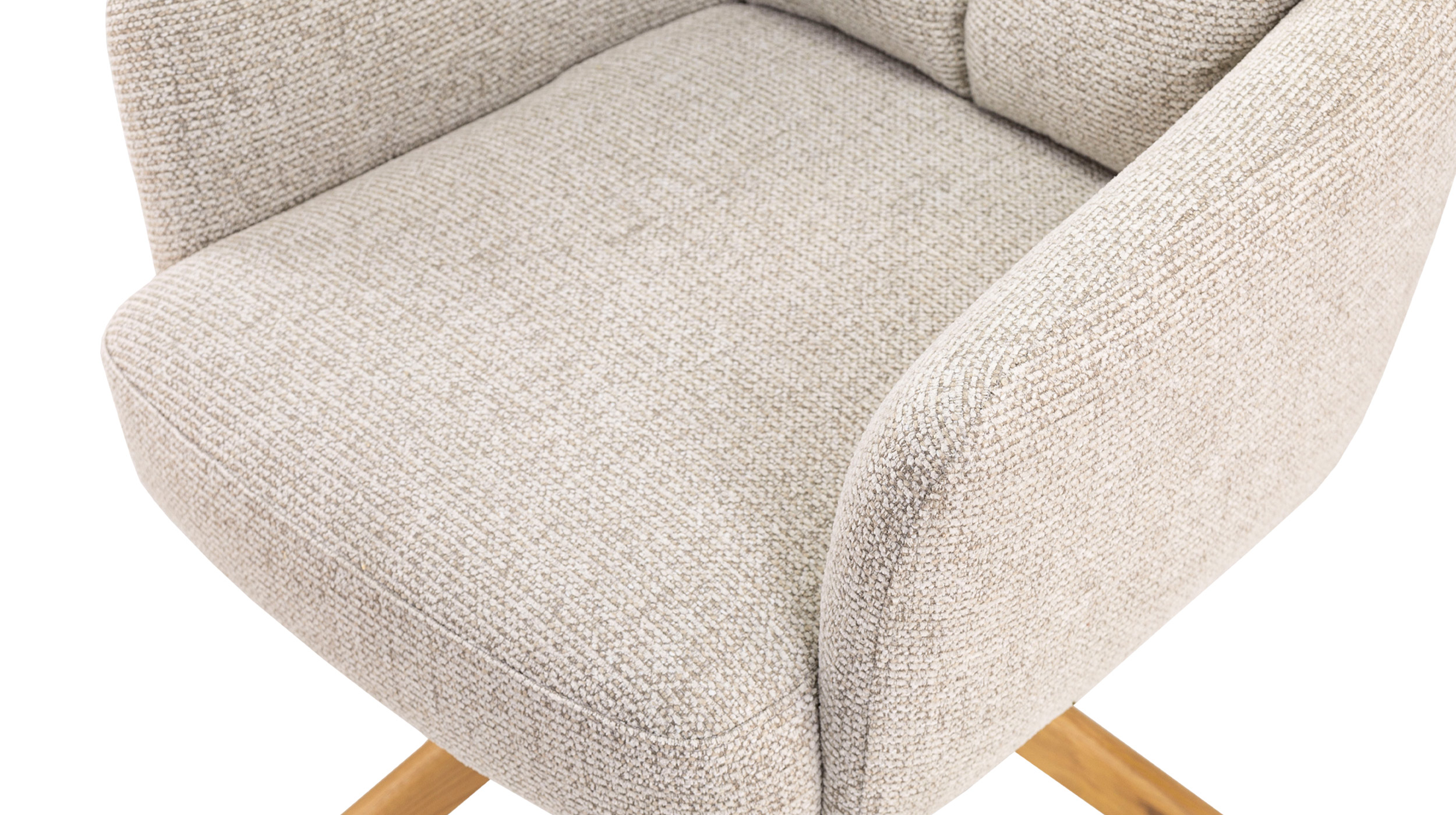 Armlehnstuhl beige Chenille drehbar - Federkern-Polsterung - SOFIA