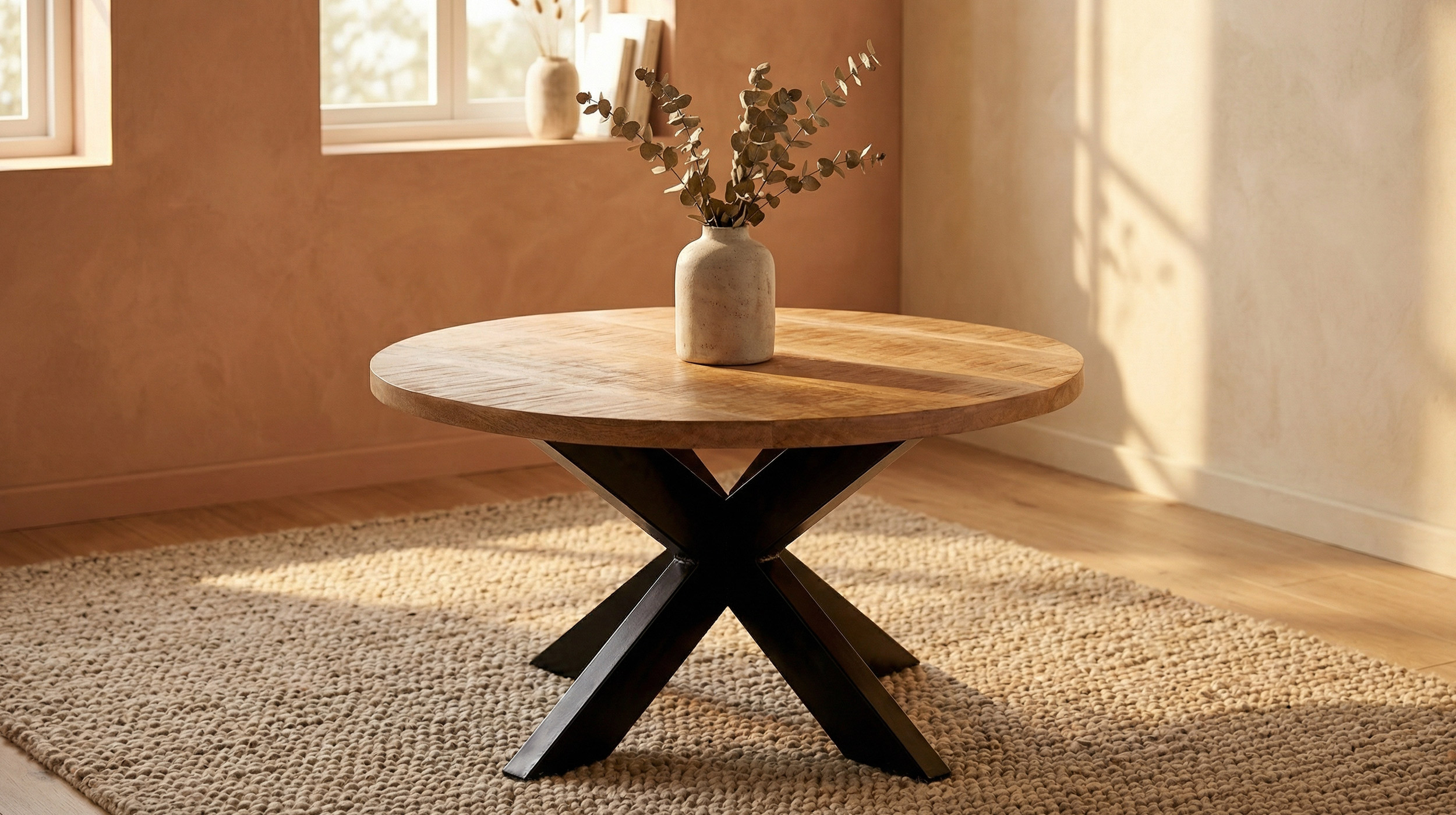 Couchtisch Massivholz rund - 80 x 80 cm - Mango - ACE