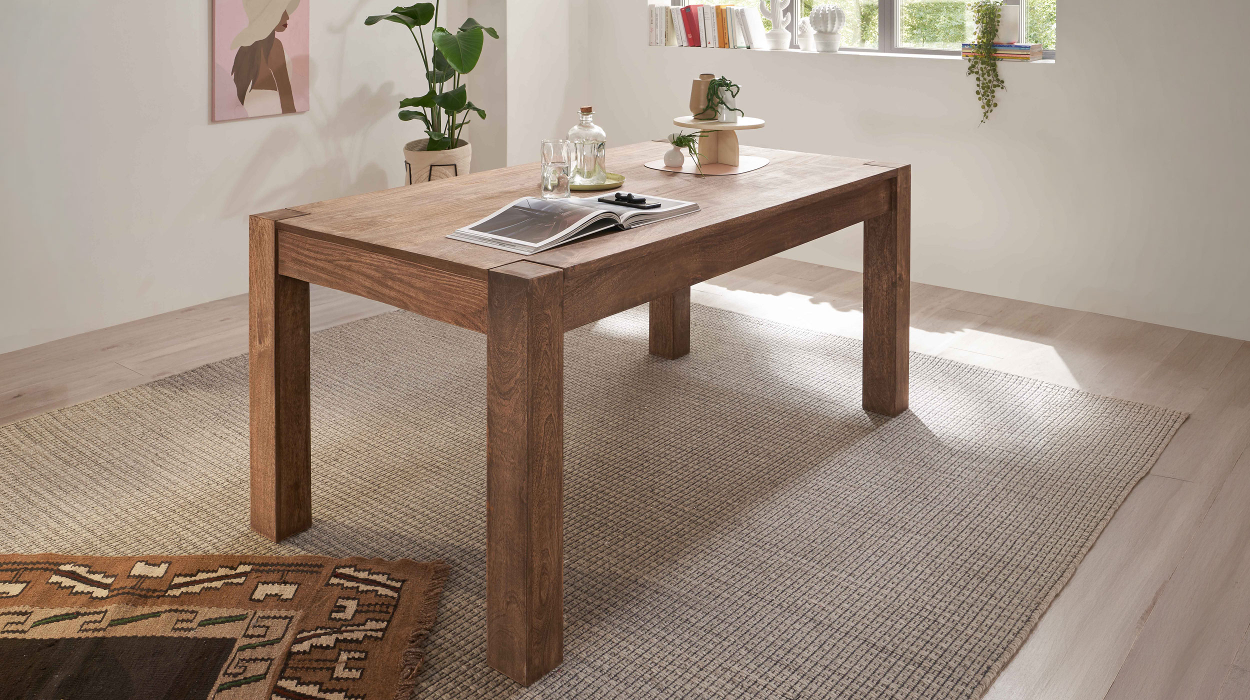 Esstisch Massivholztisch Mango gebeizt 180 x 90 cm - MANGALA