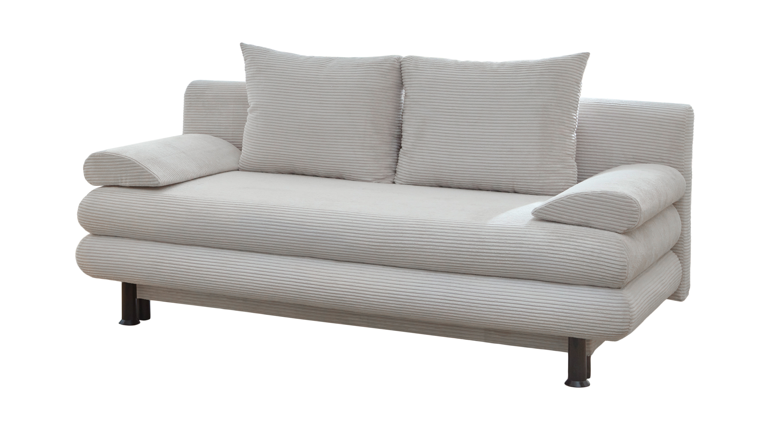 Schlafsofa Cord beige mit Bettkasten Federkern 190 cm - AVENDA
