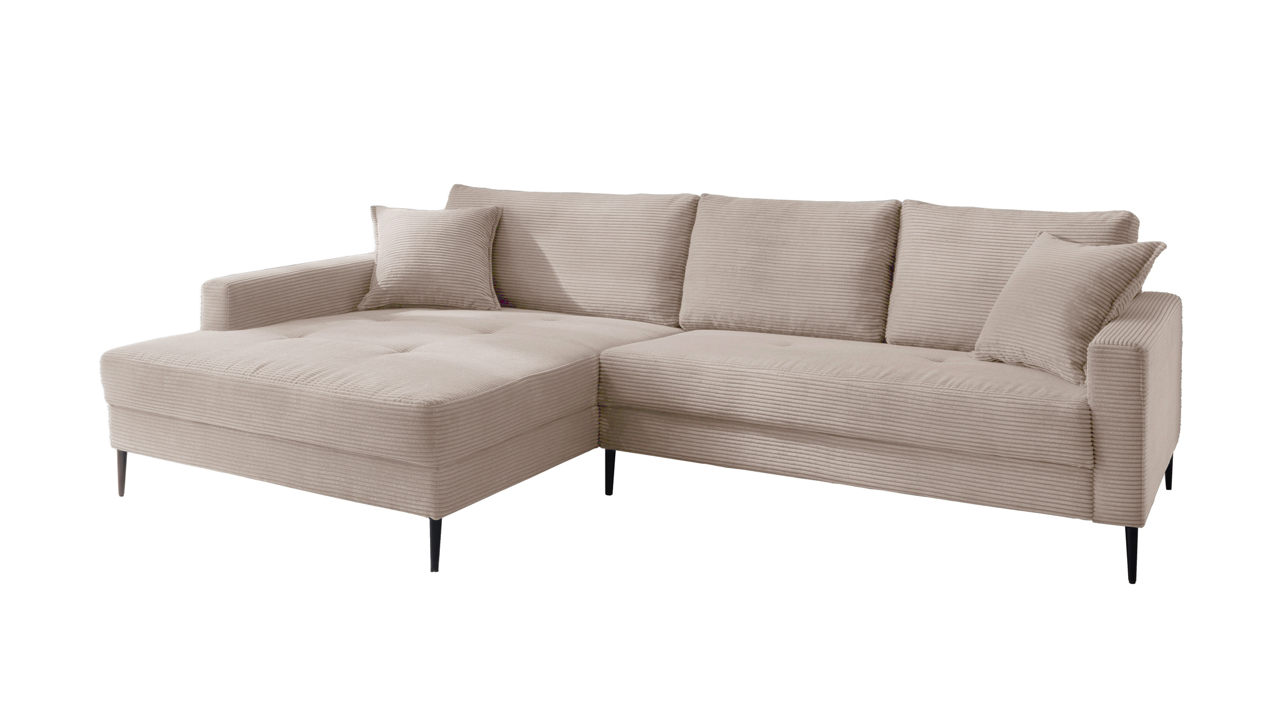 Ecksofa Cord beige 276 x 173 cm - OT links - SUMMER
