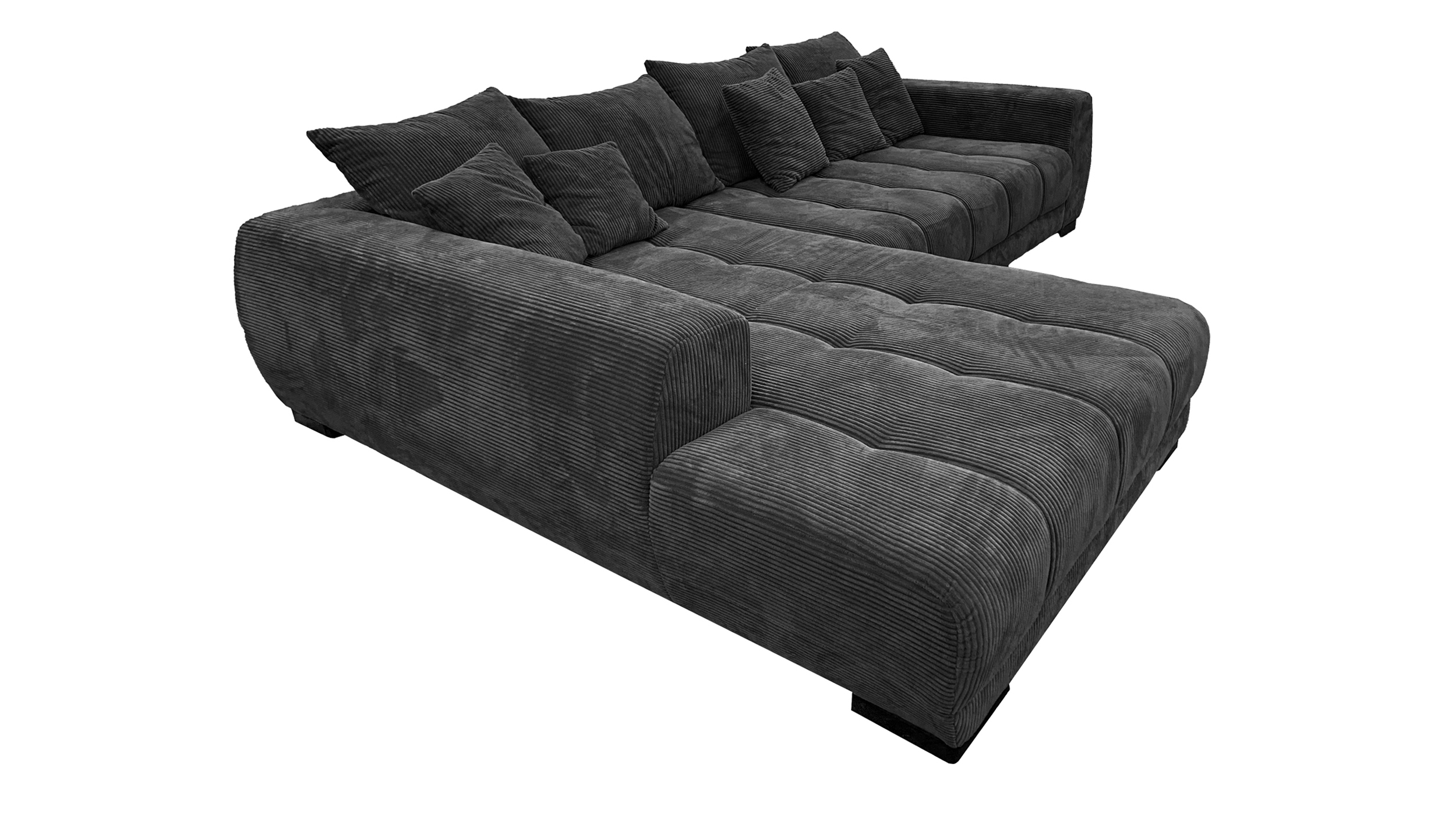 Ecksofa Cord grau 300 x 215 cm - OT links - ARTEMIS