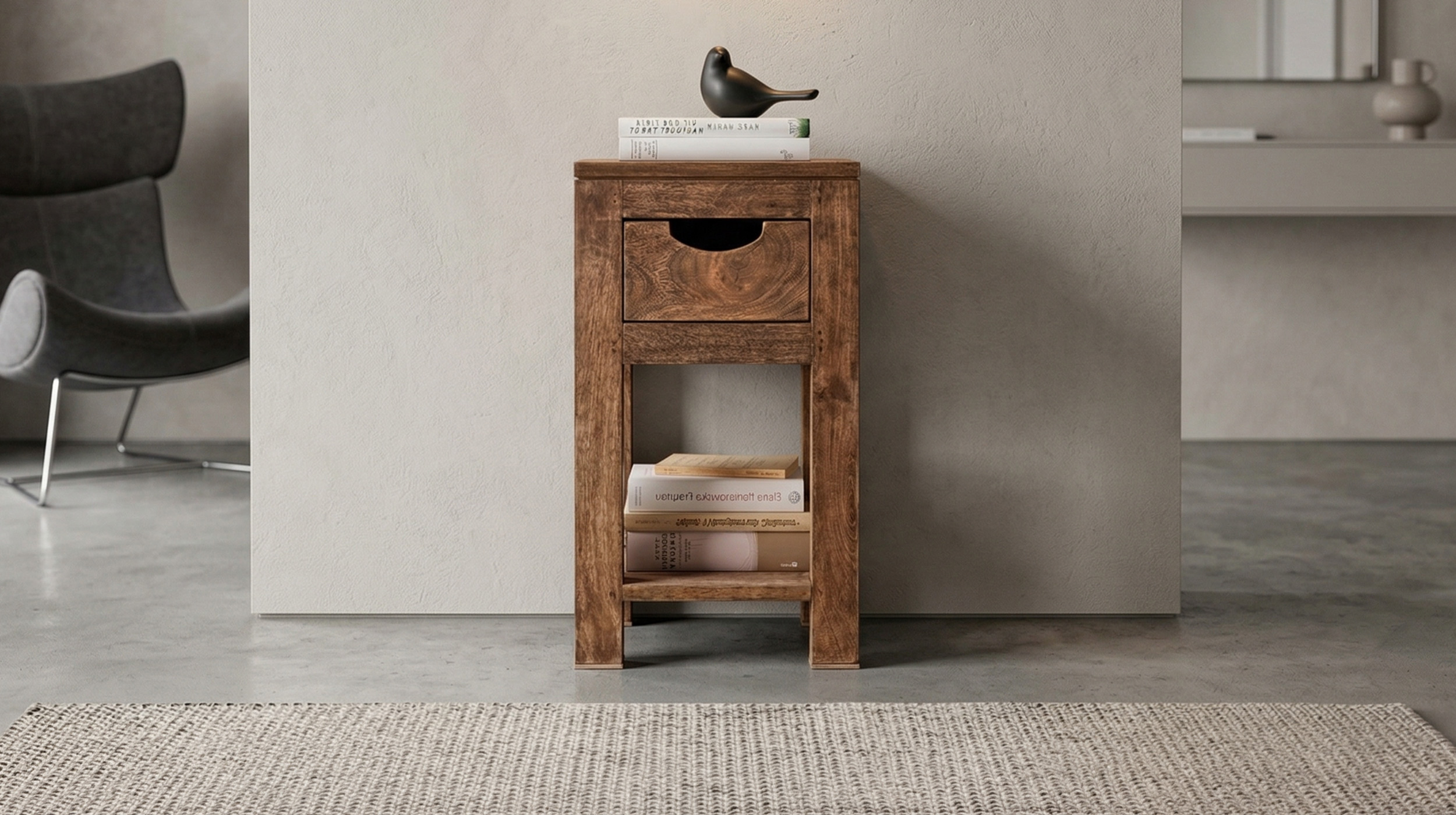 Beistelltisch Mango massiv gebeizt - montiert - MANGALA