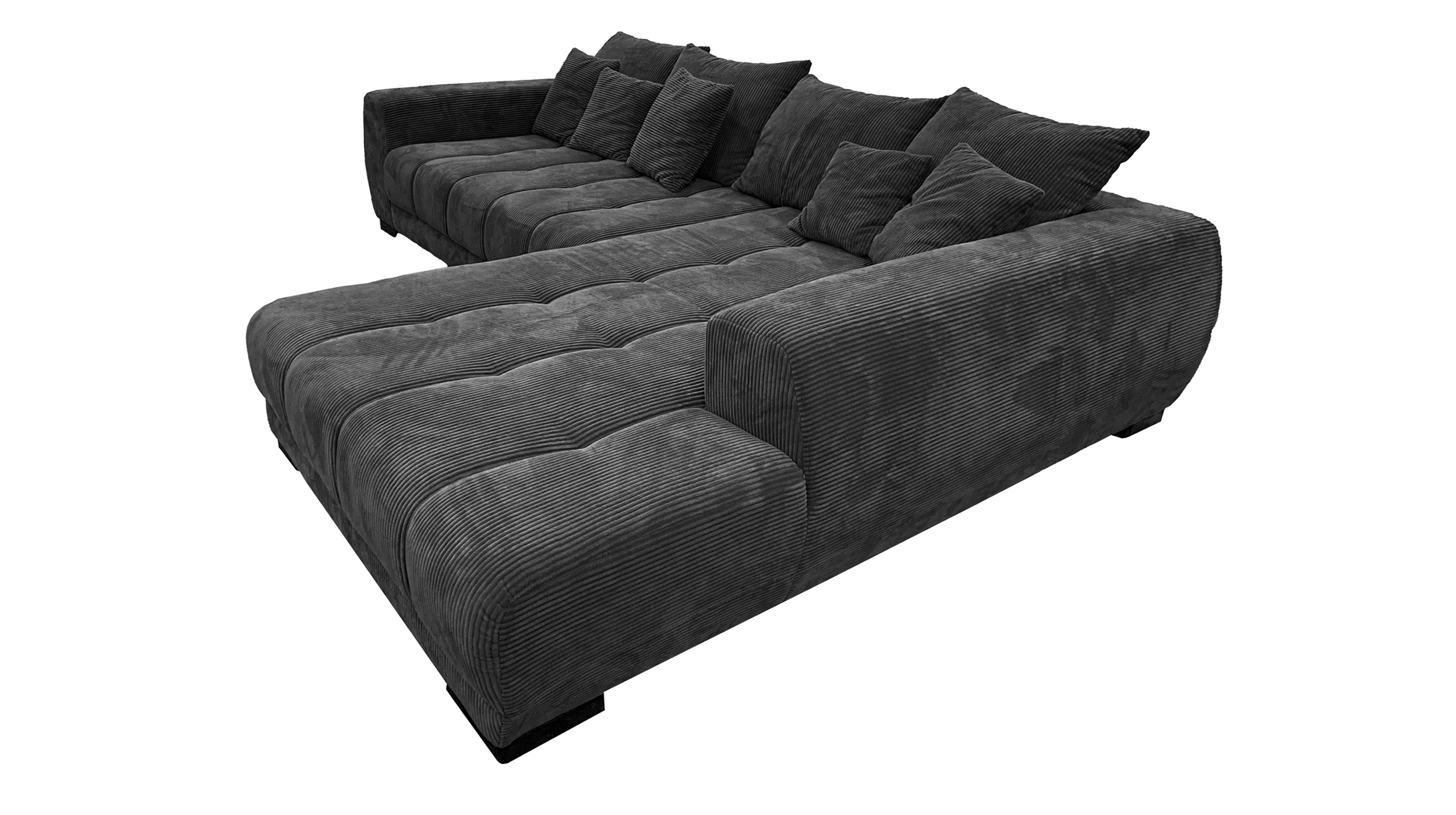 Ecksofa Cord grau 300 x 215 cm - OT rechts - ARTEMIS