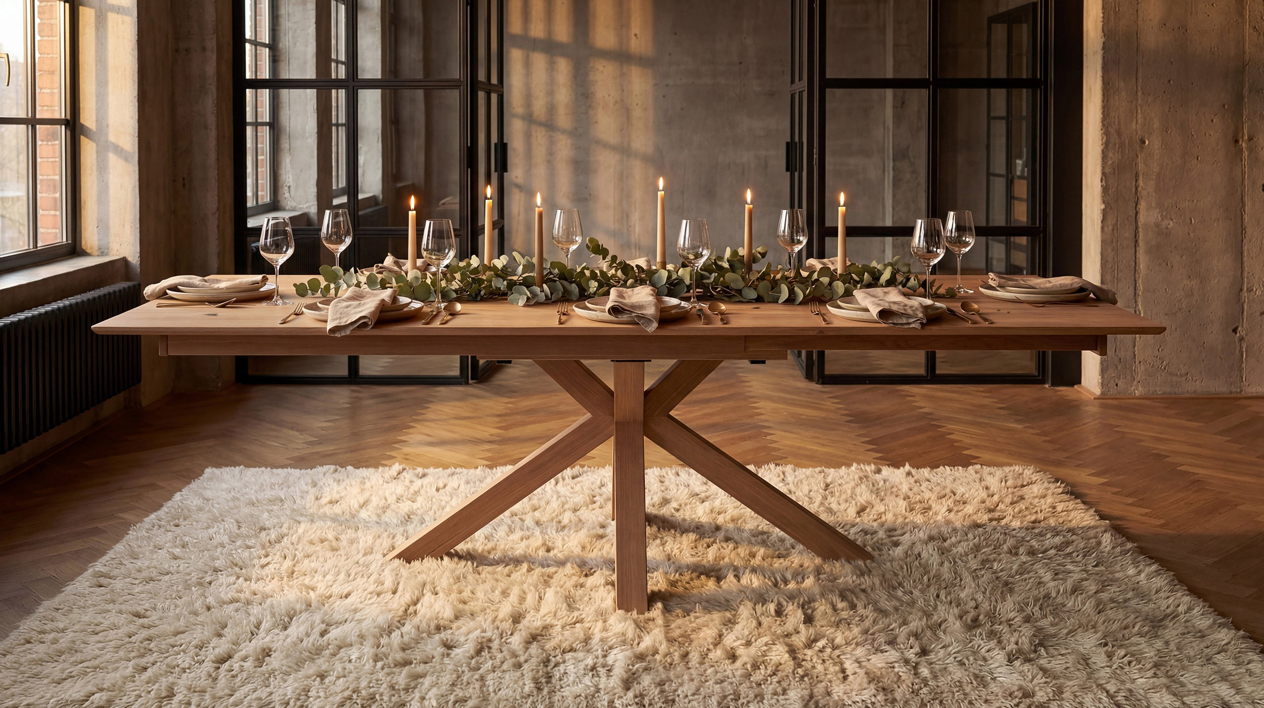 Esstisch Massivholztisch 160 cm in Wildeiche ausziehbar - RICARDO