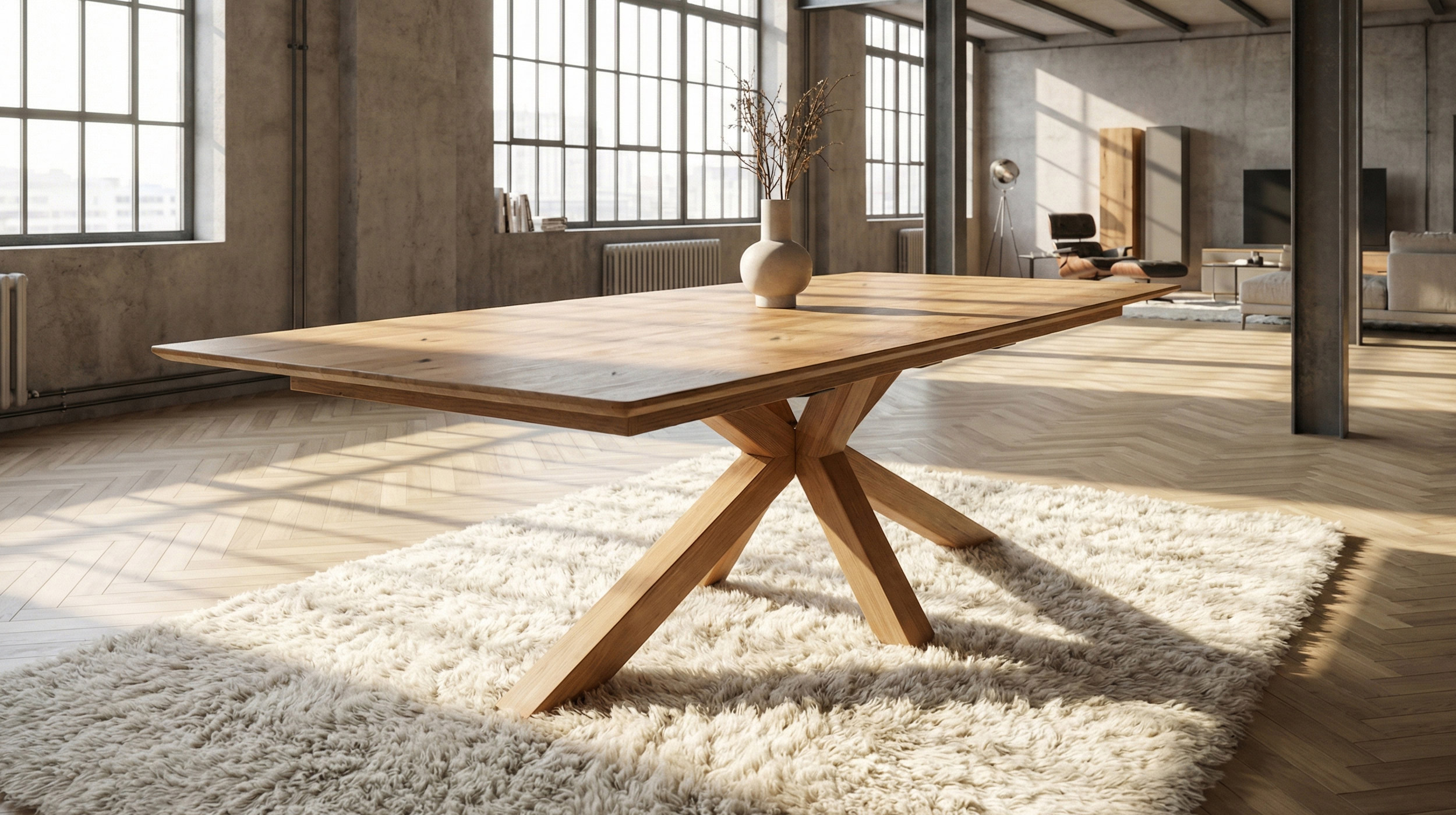 Esstisch Massivholztisch 160 cm in Wildeiche ausziehbar - RICARDO