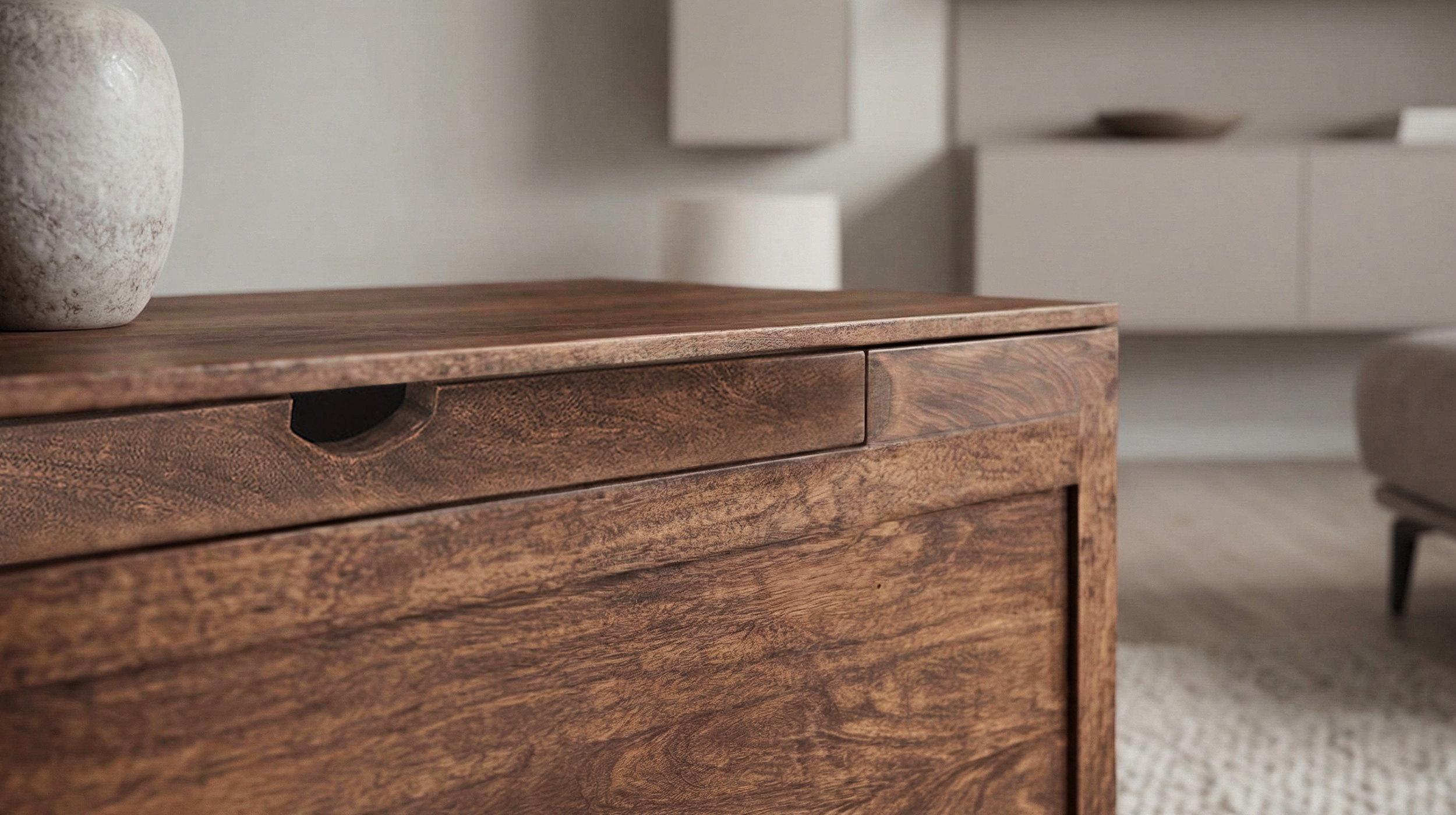 Couchtisch Mango massiv gebeizt 110 cm - montiert - MANGALA