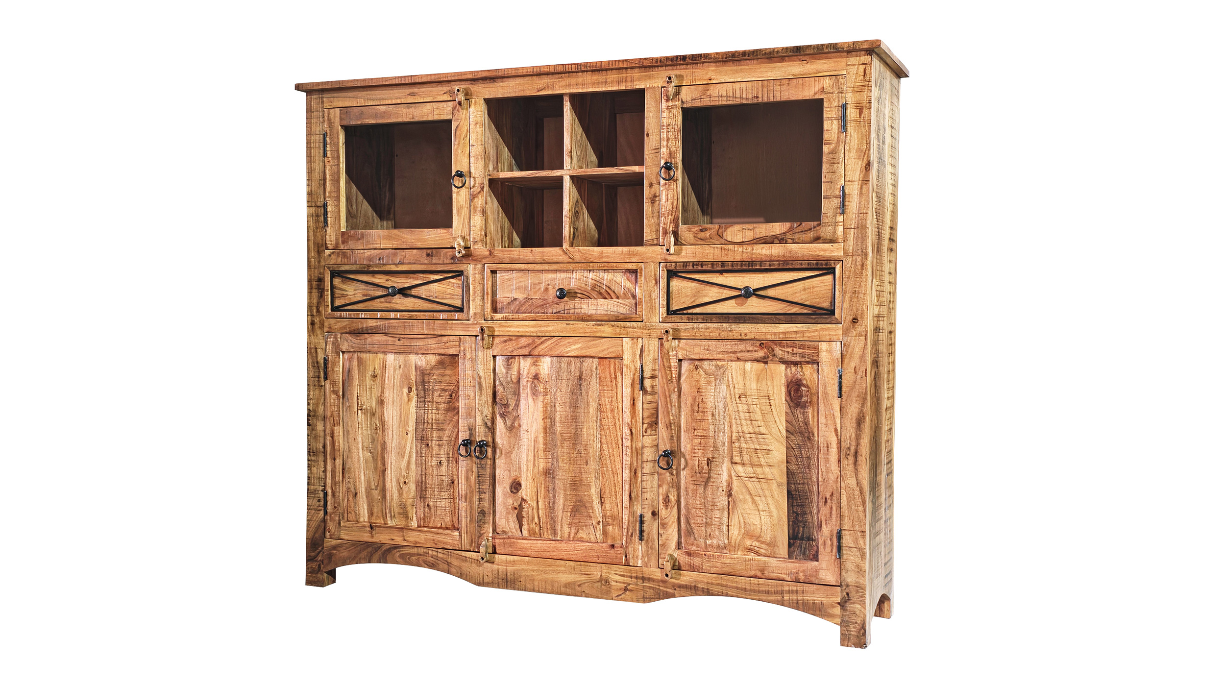 Highboard 5 Türen Akazie massiv lackiert montiert 160 cm - ACANO